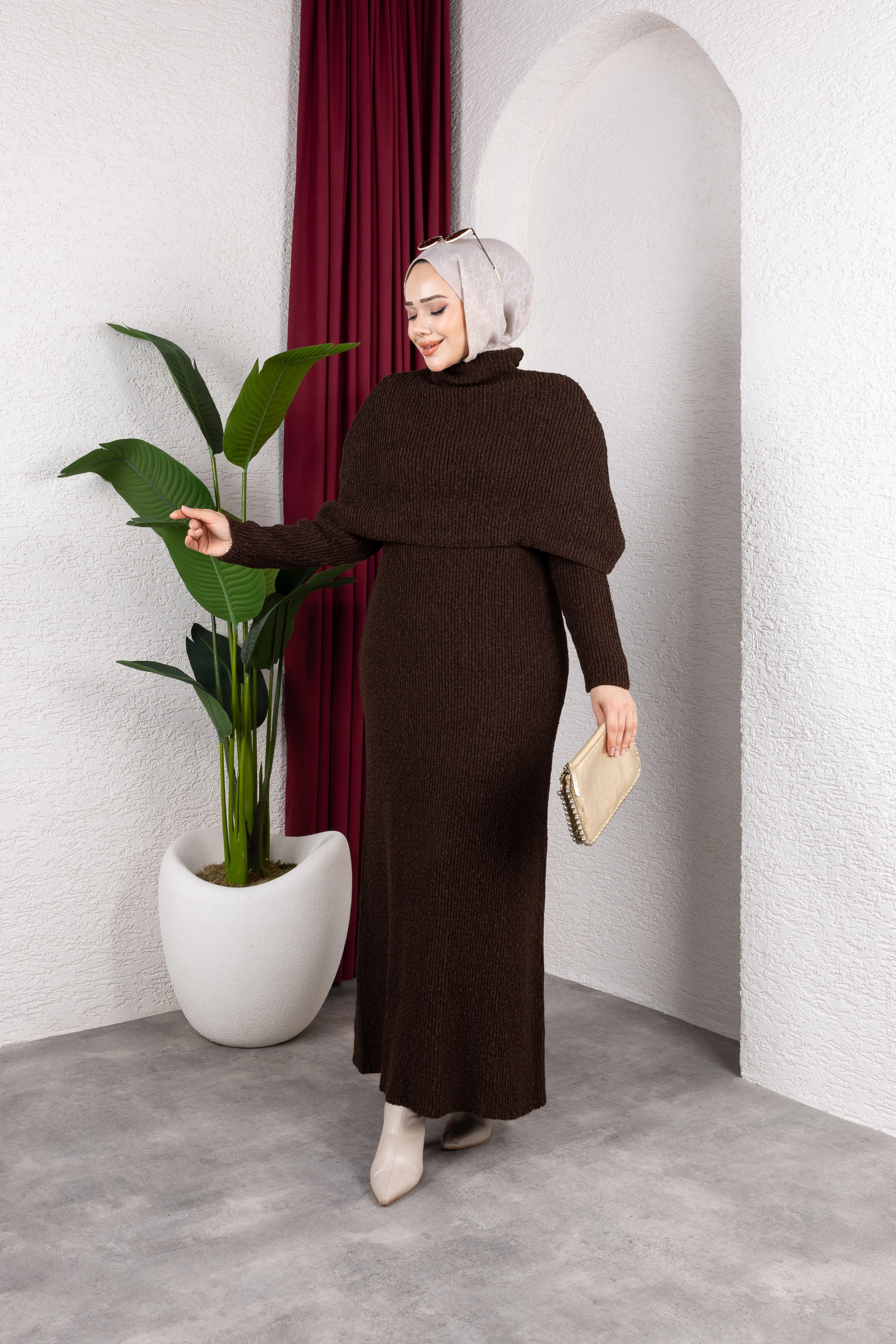 Carla Triko Elbise Kahverengi 