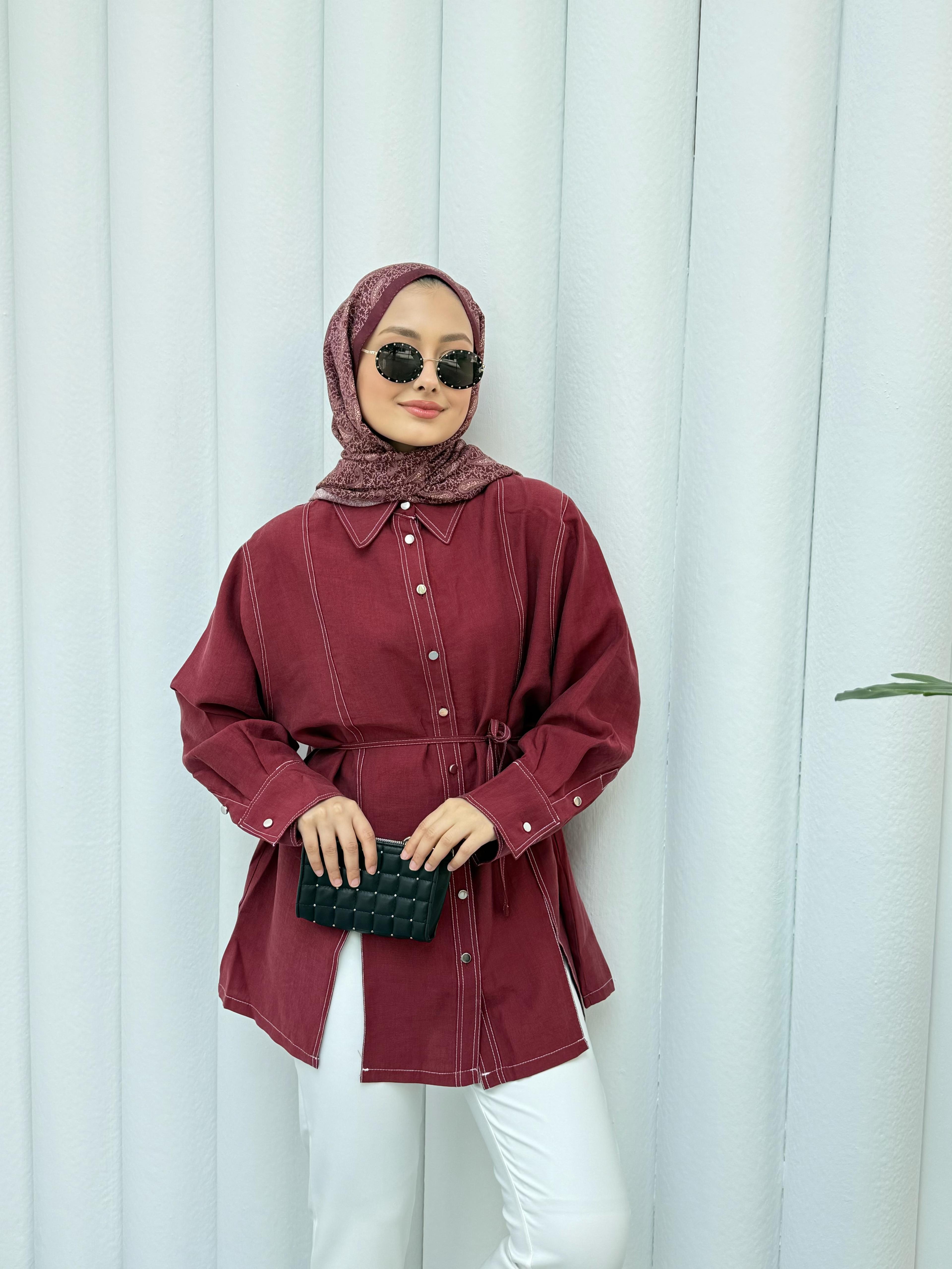 Gardenya Çift Dikiş Detaylı Gömlek