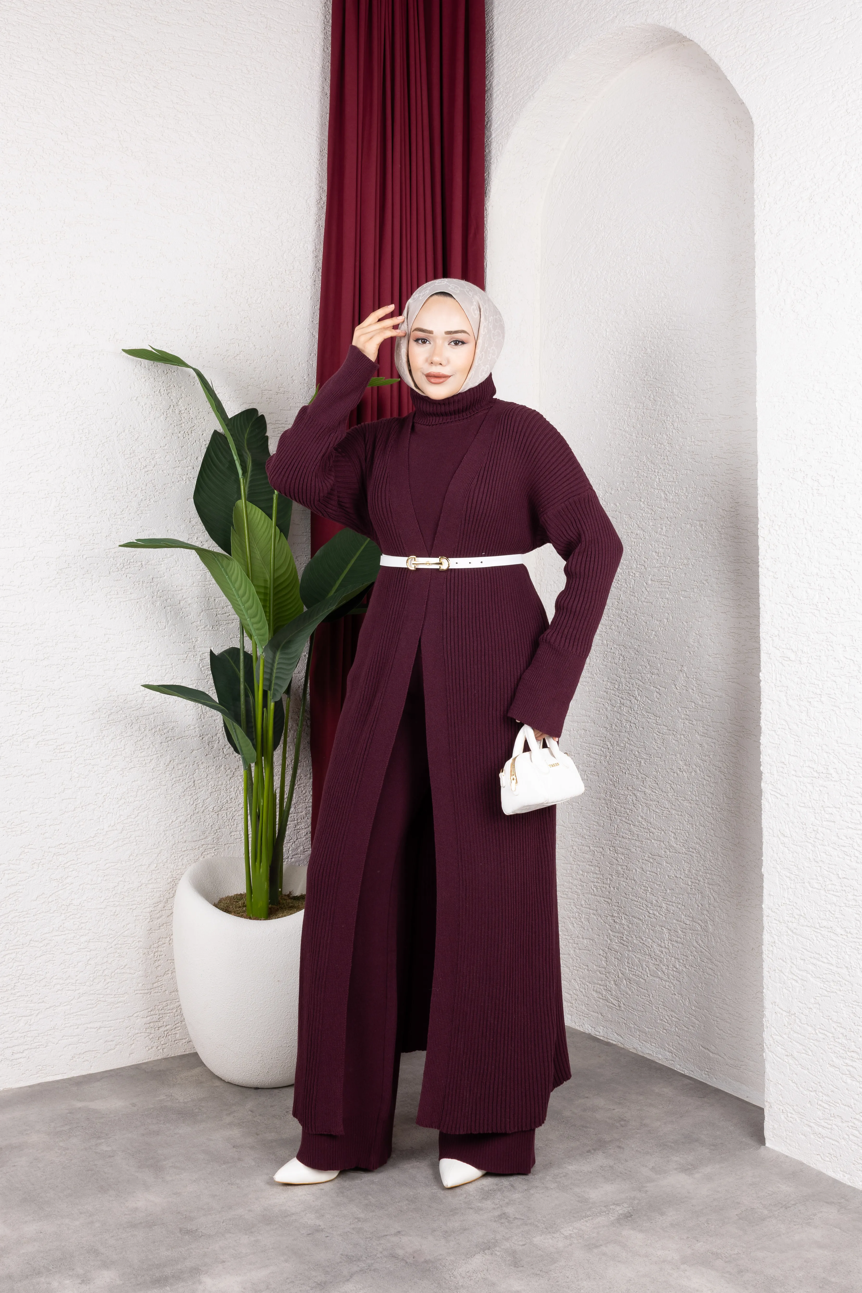 Jolie Triko Üçlü Takım Bordo