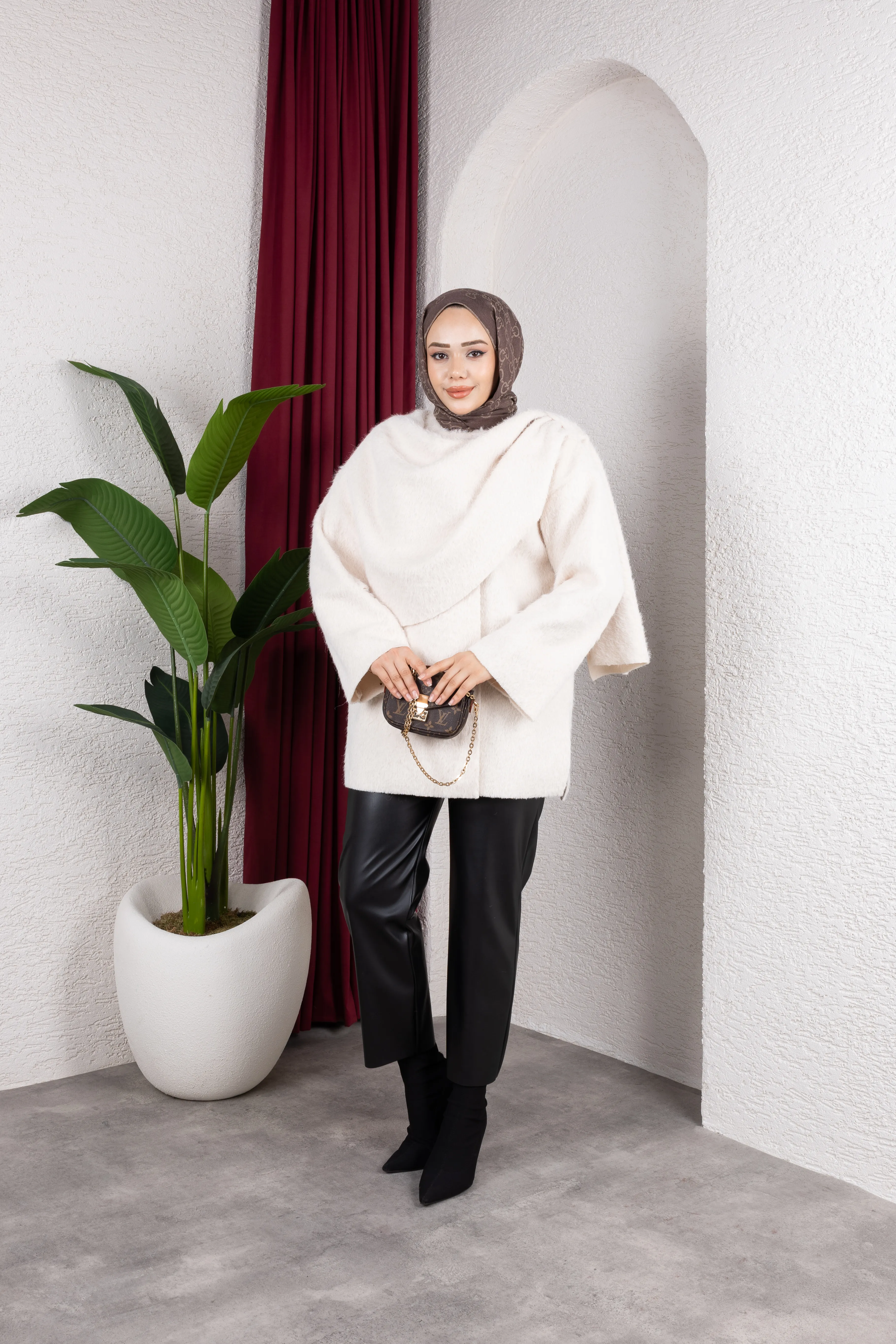 Eva Şal Yaka Kaban Bej 