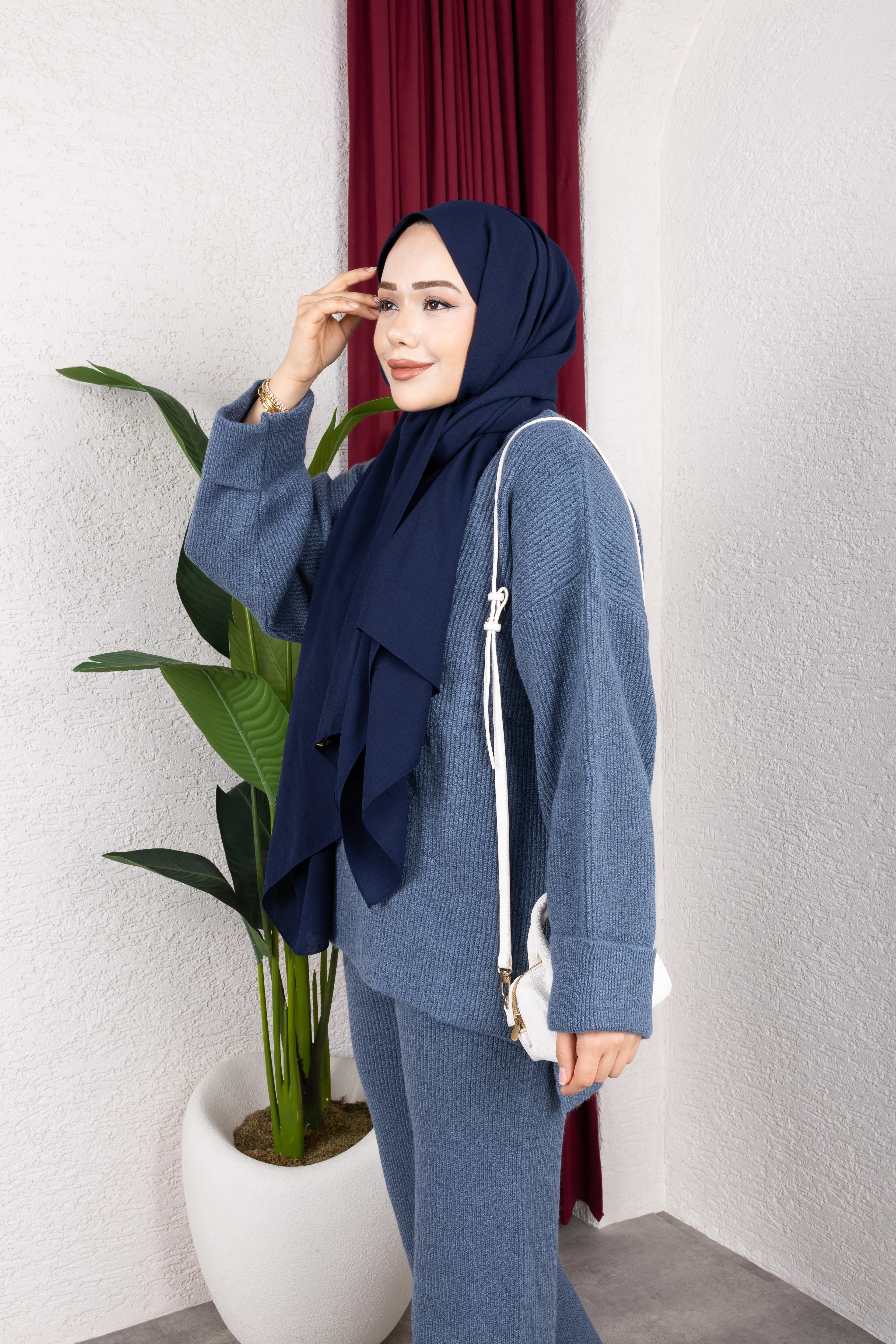 Sık Dokuma Premium Pantolonlu Takım İndigo