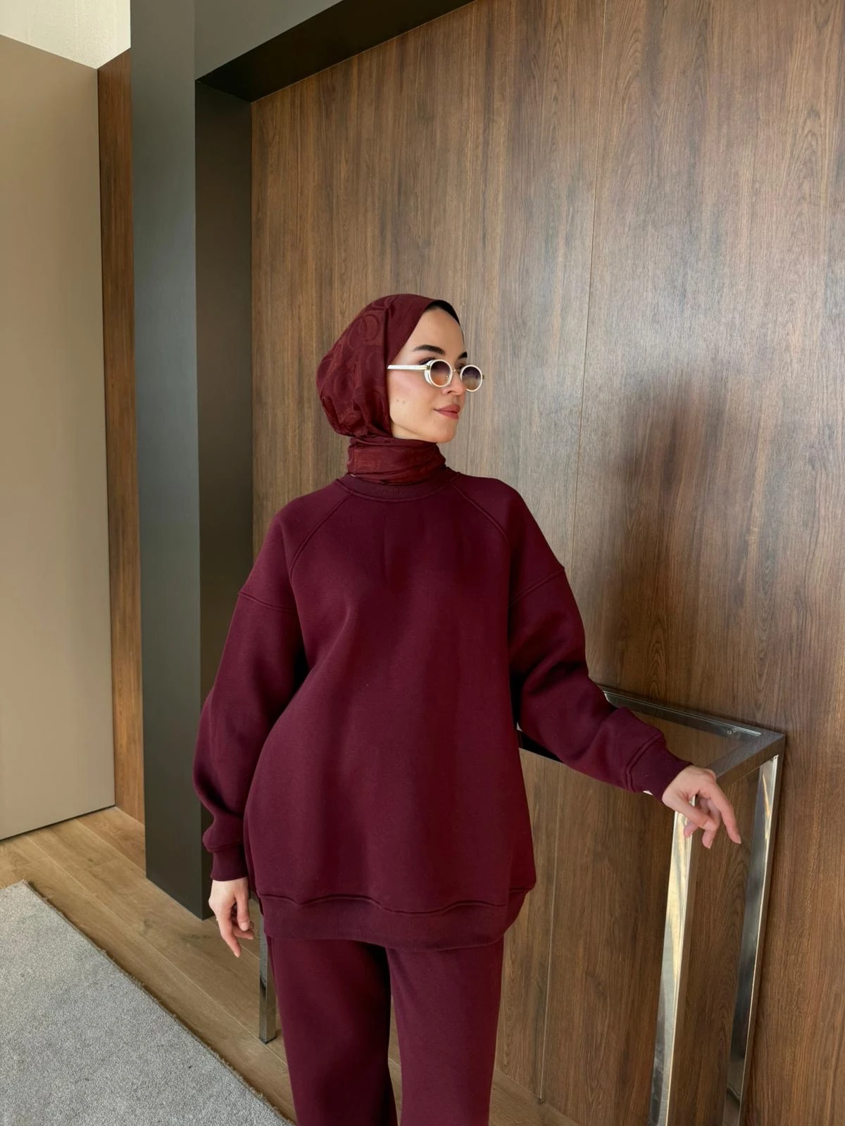 Lena Basic Eşofman Takımı Bordo