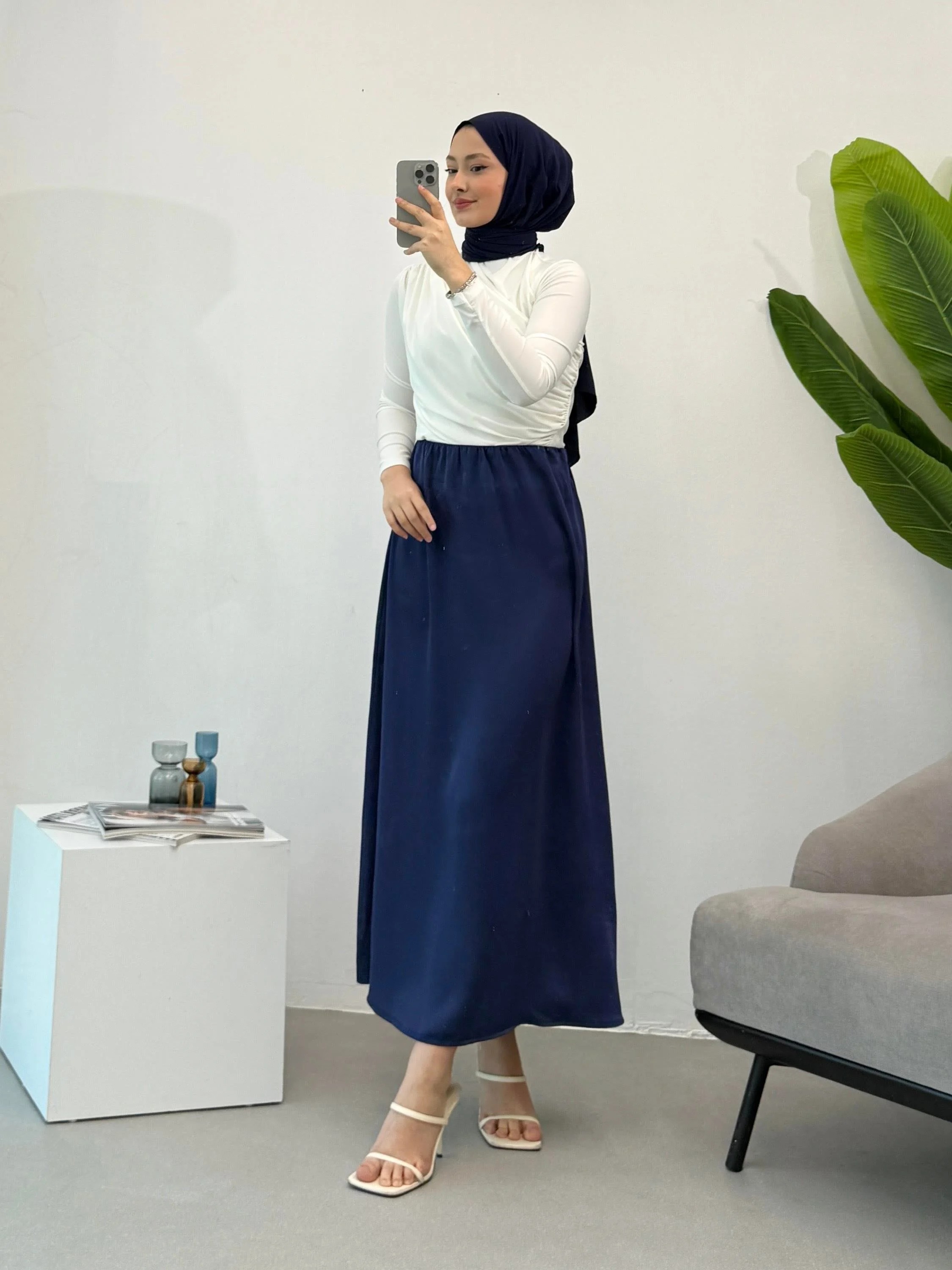 Saten Etek  - Lacivert