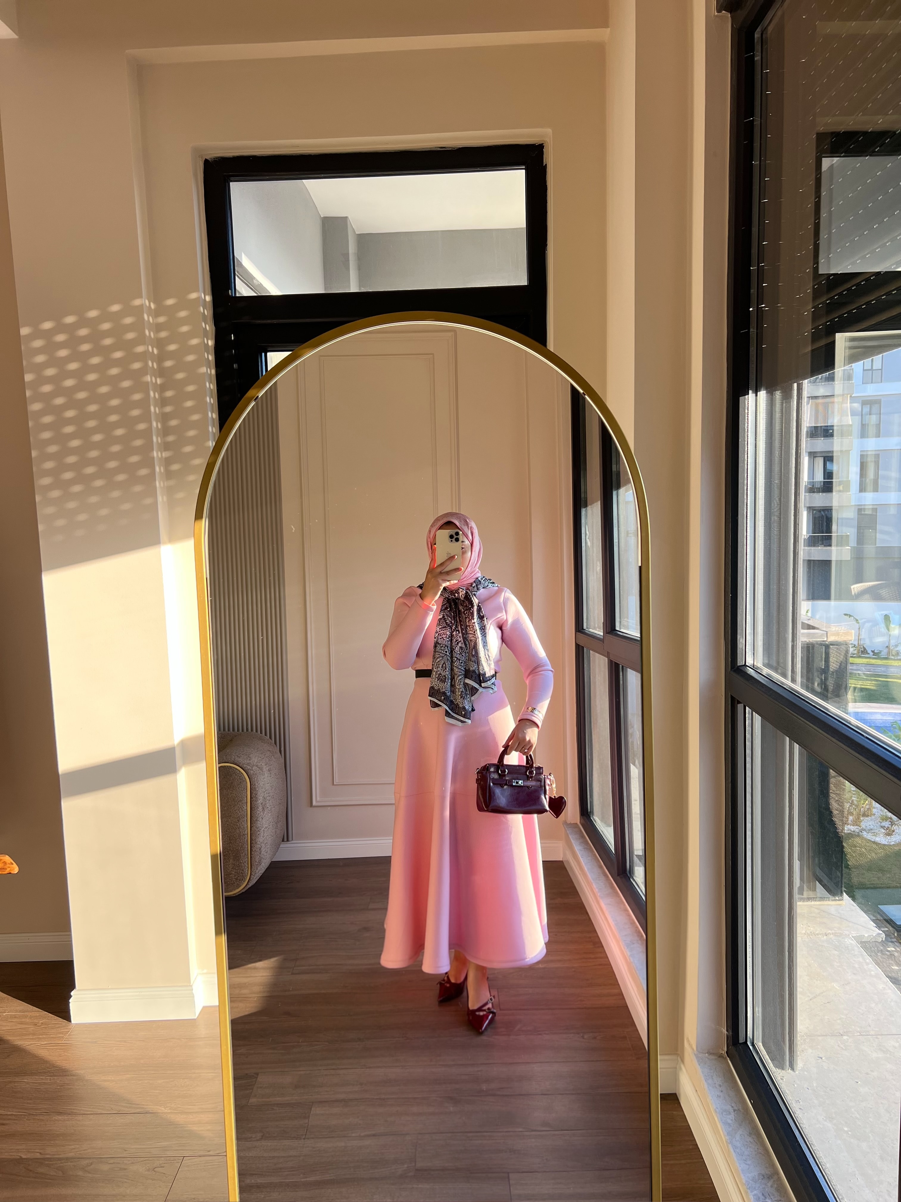 Linda Scuba Elbise Pembe 