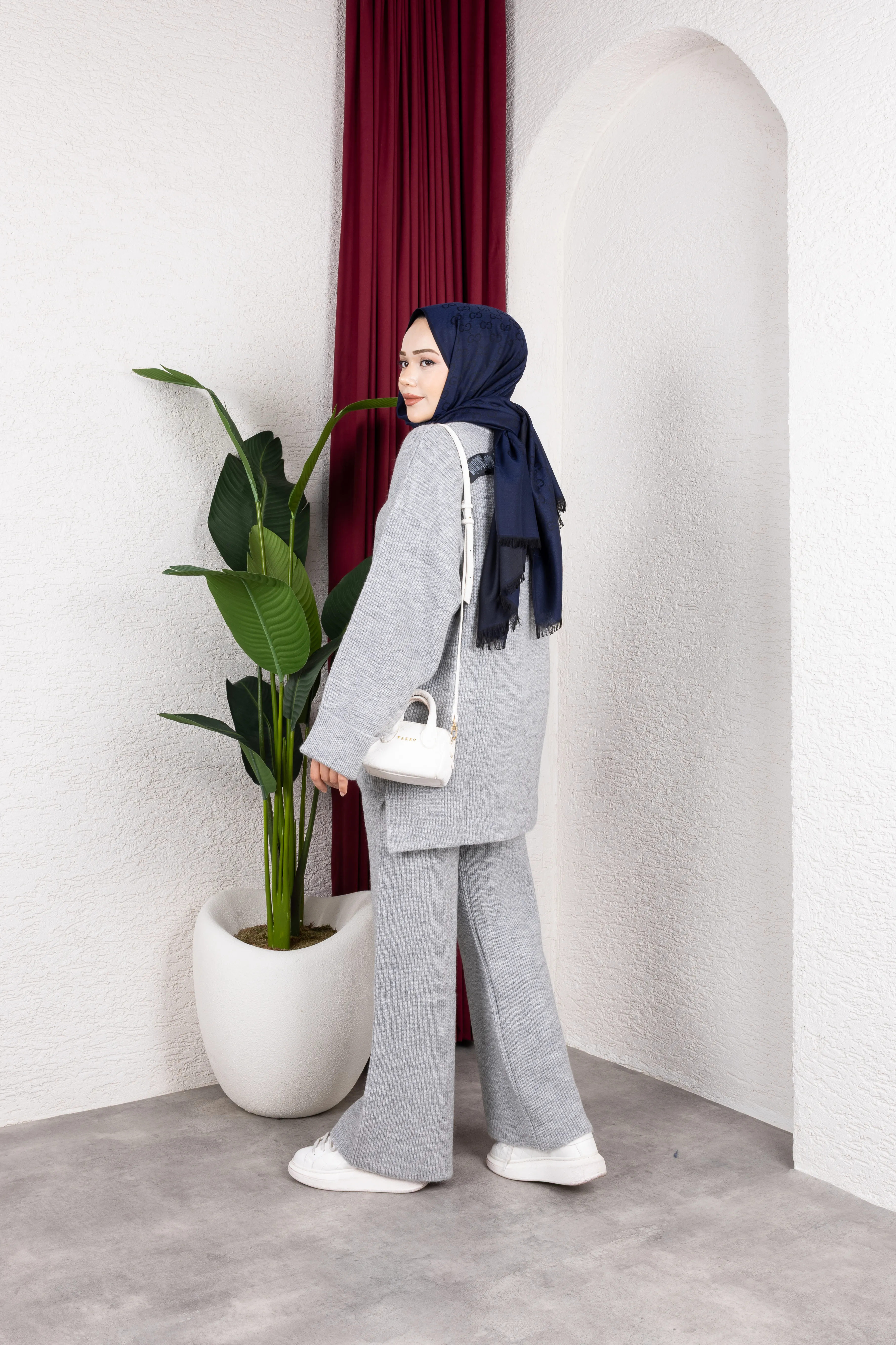 Sık Dokuma Premium Pantolonlu Takım Gri