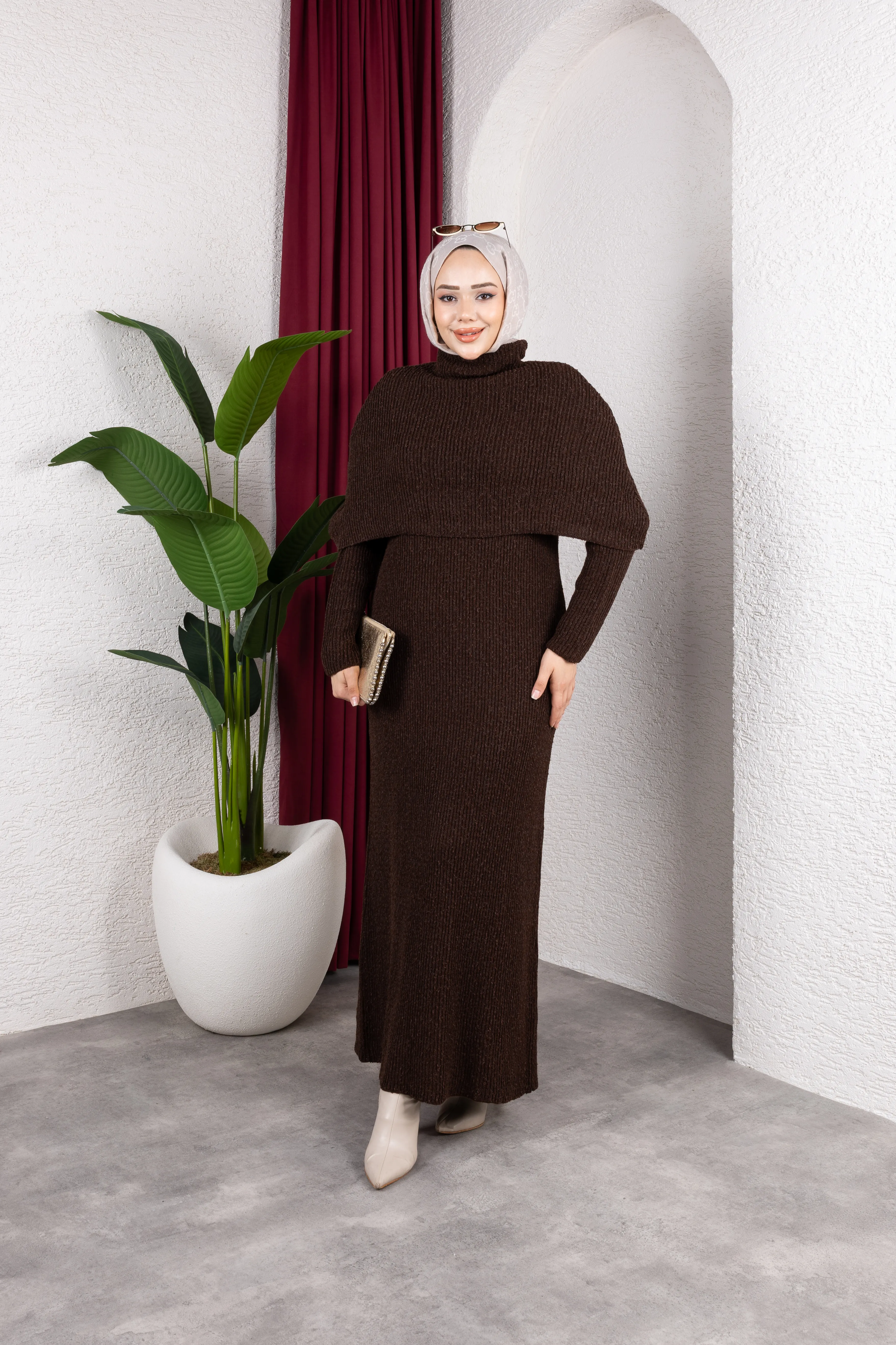 Carla Triko Elbise Kahverengi 