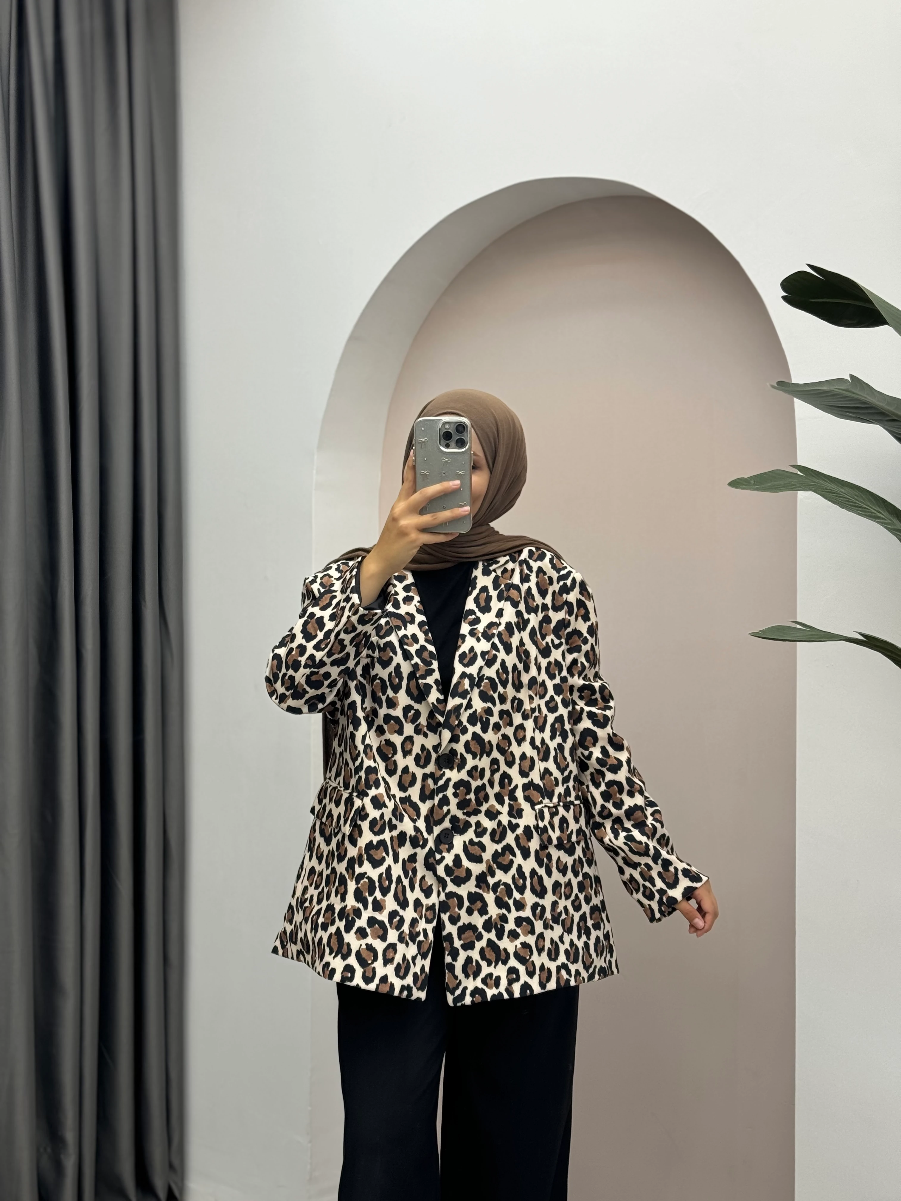 Leopar Blazer Ceket 