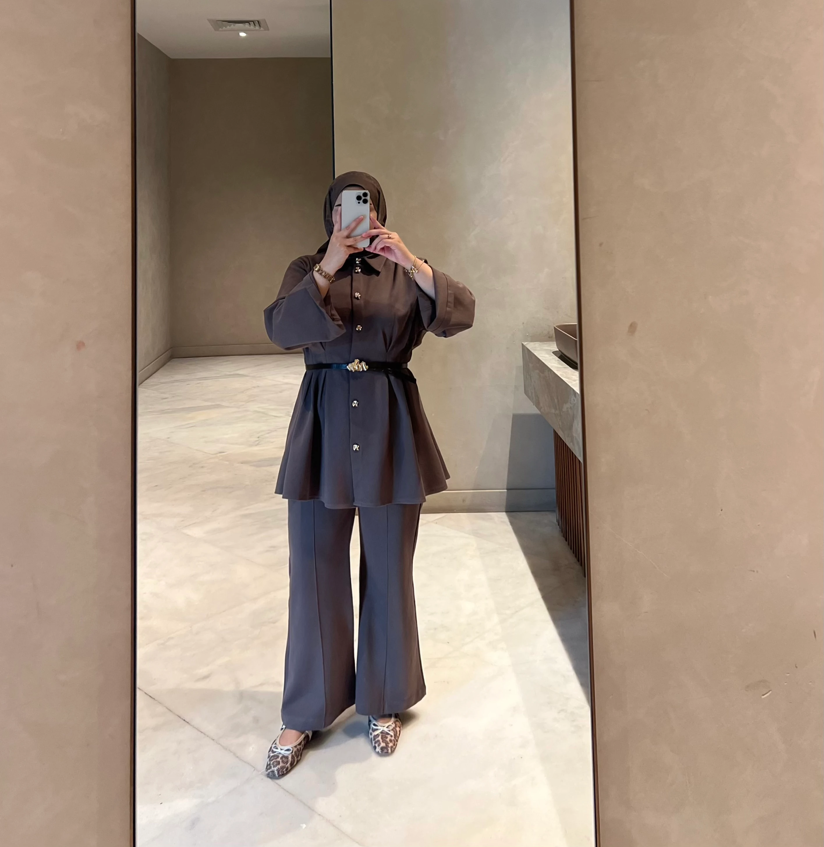 Bel Oturtmalı Premıum Pantolonlu Takım Kül 