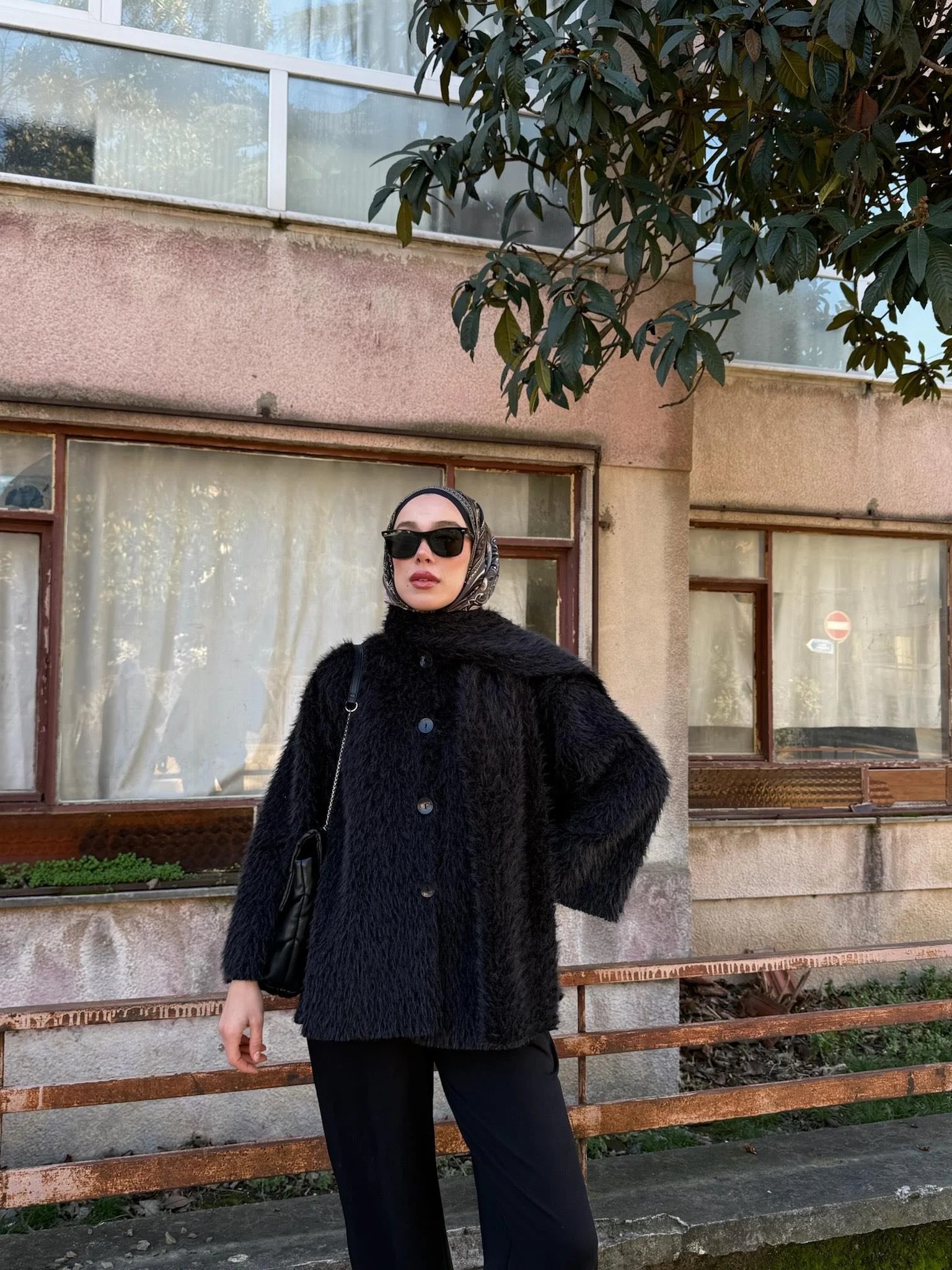Puf Atkılı Ceket - Siyah