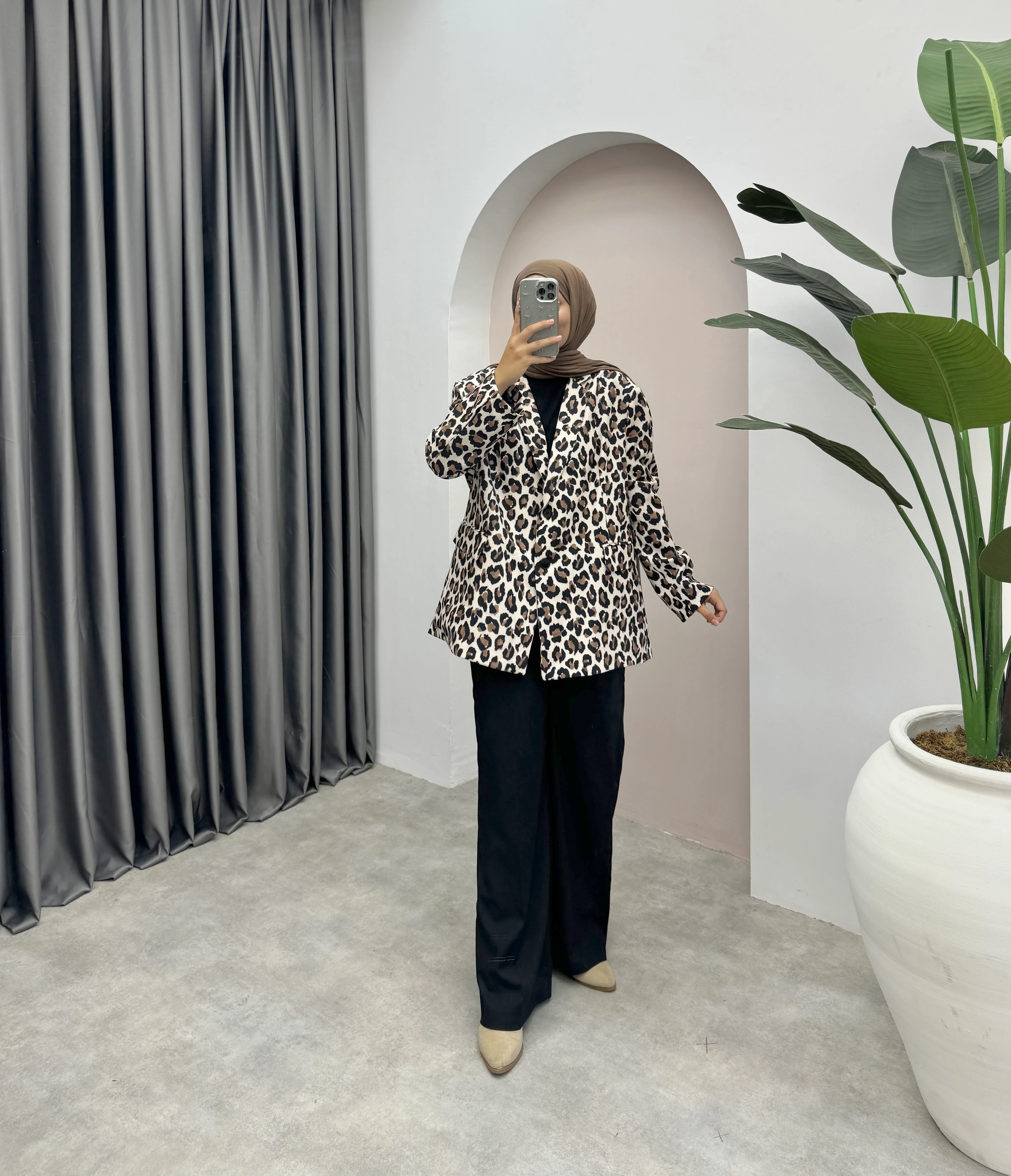 Leopar Blazer Ceket 