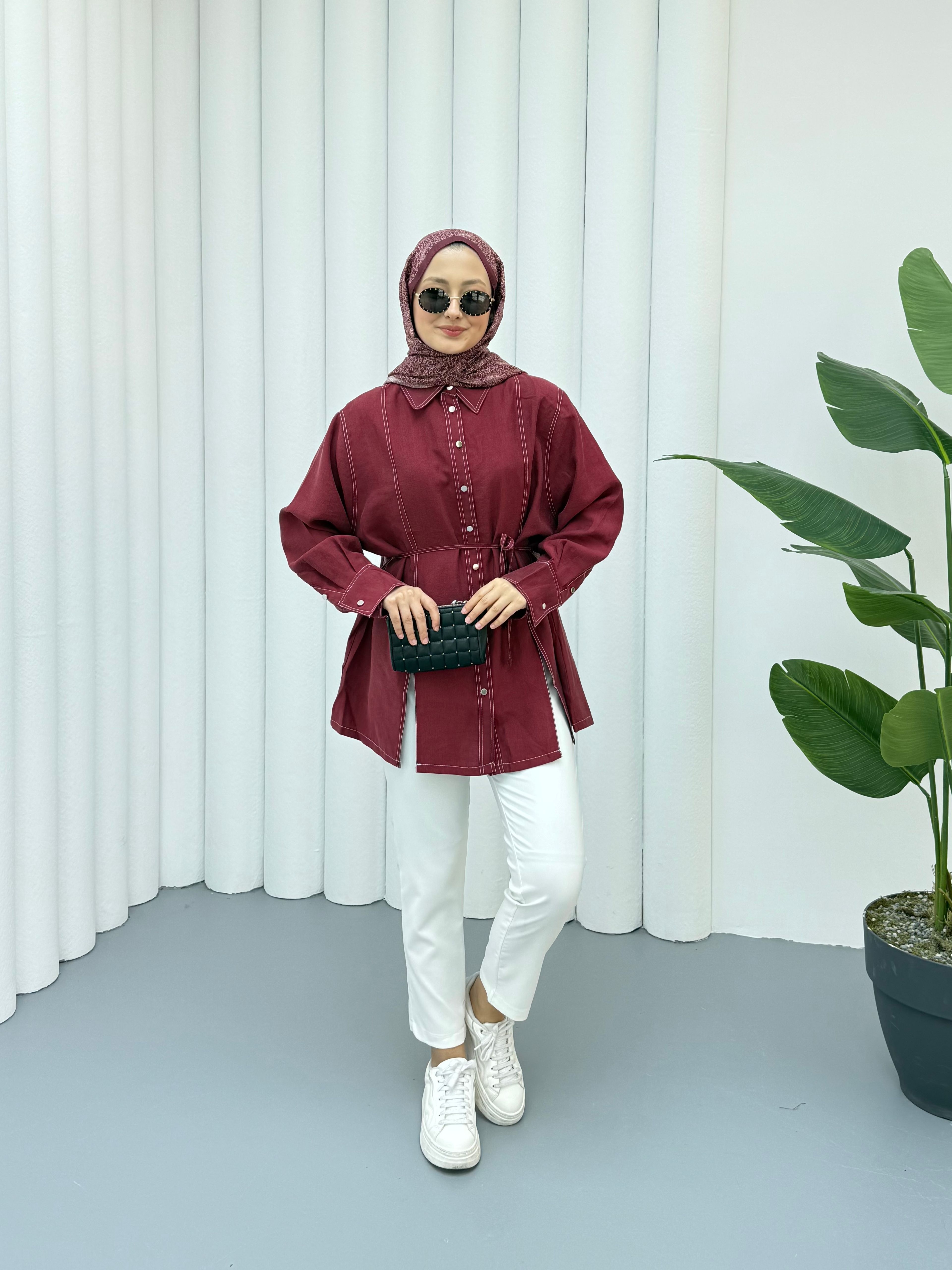 Gardenya Çift Dikiş Detaylı Gömlek