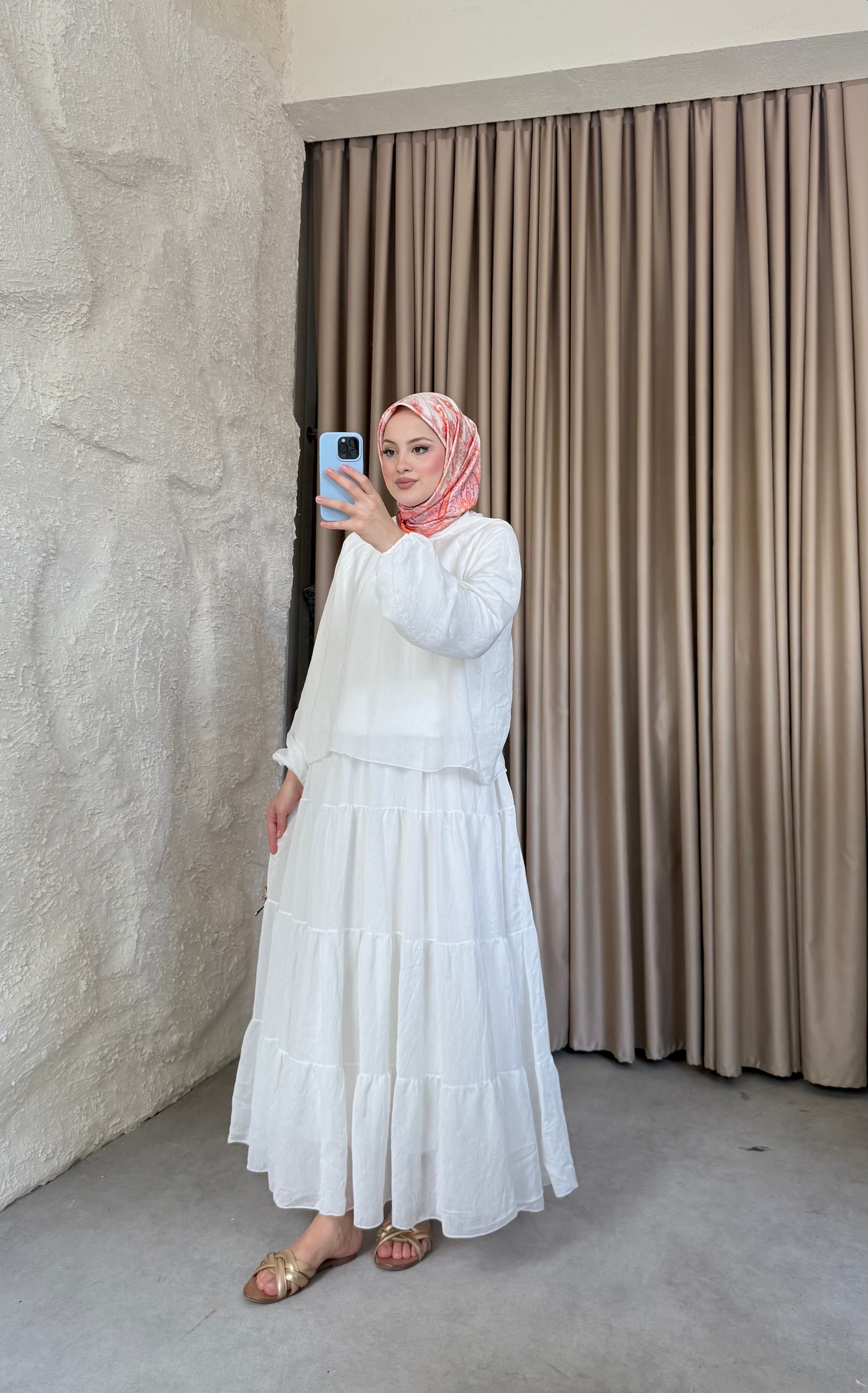 Nora Etekli Takım Beyaz 