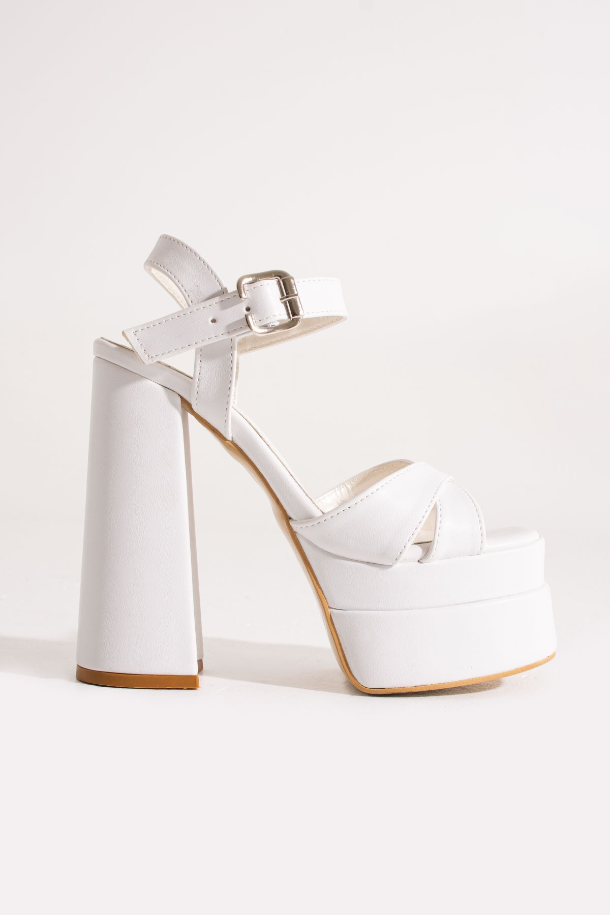 Venedik Gelin Ayakkabısı - Beyaz, 15 cm Platform Topuklu, Rahat Kalıp
