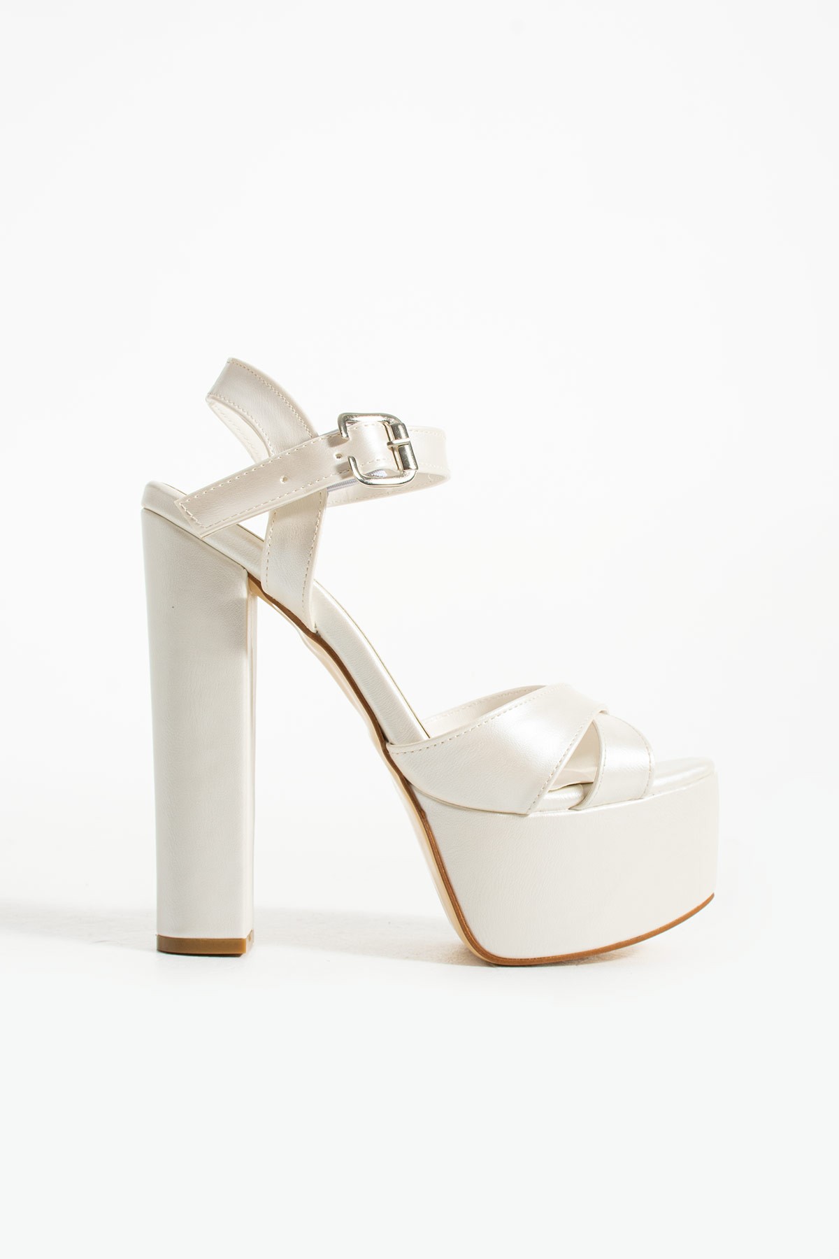 Paris Gelin Ayakkabısı - Sedef Beyaz, 16 cm Platform Topuklu