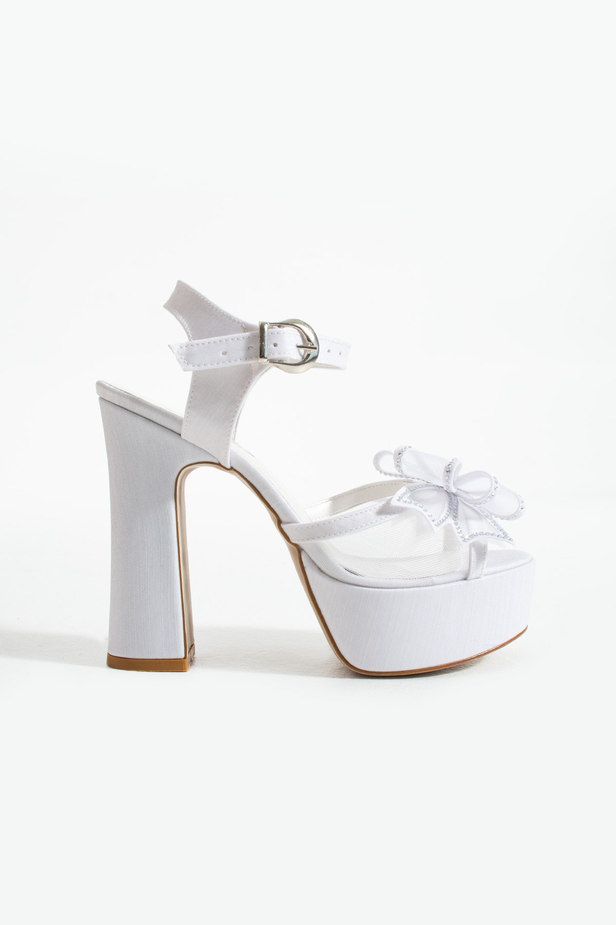 Kaliforniya Gelin Ayakkabısı, Beyaz, 13 cm Platform Topuklu