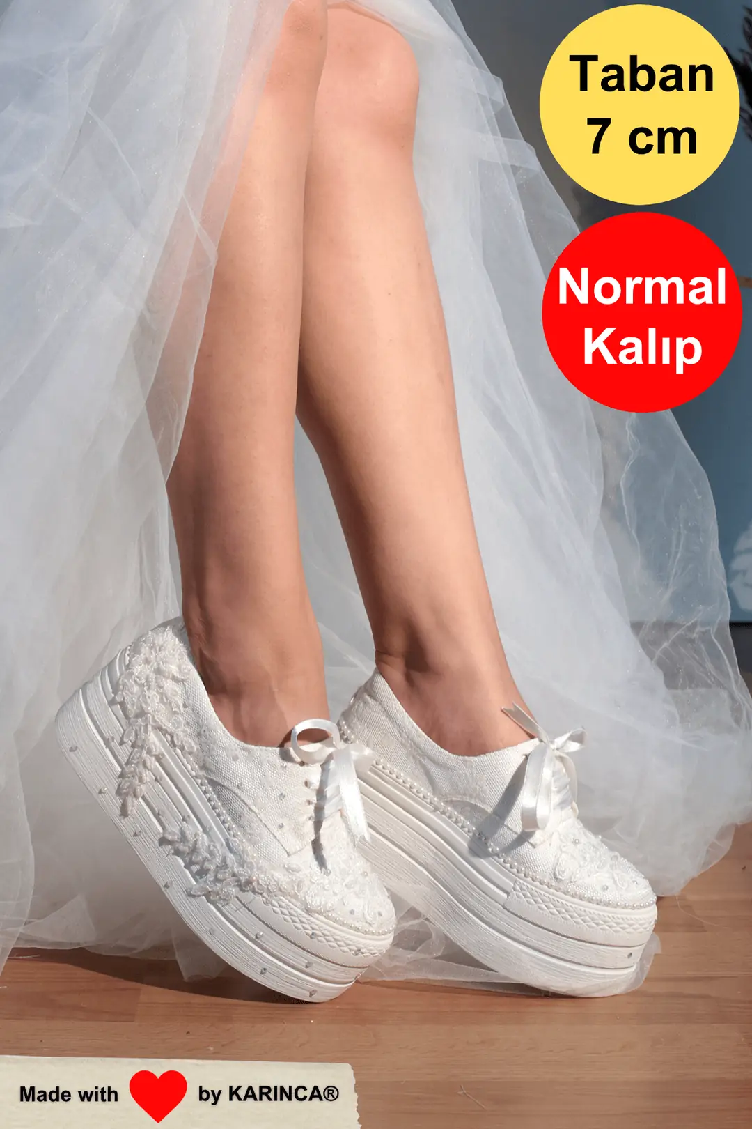 Spor Gelin Ayakkabısı, 7 cm