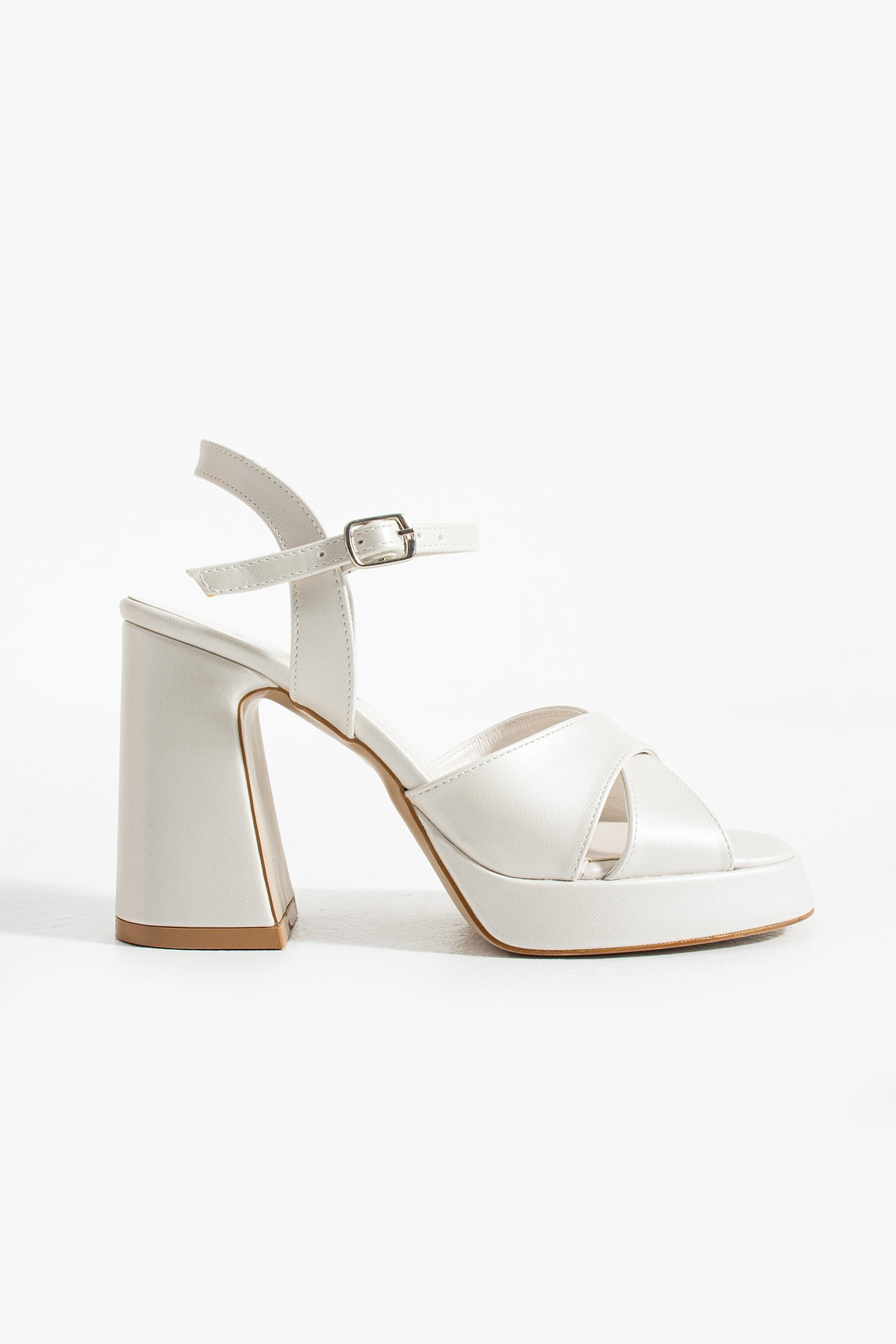 New York Gelin Ayakkabısı, Sedef Beyaz, 11 cm Platform Topuklu (Ekstra Rahat Kalıp) 