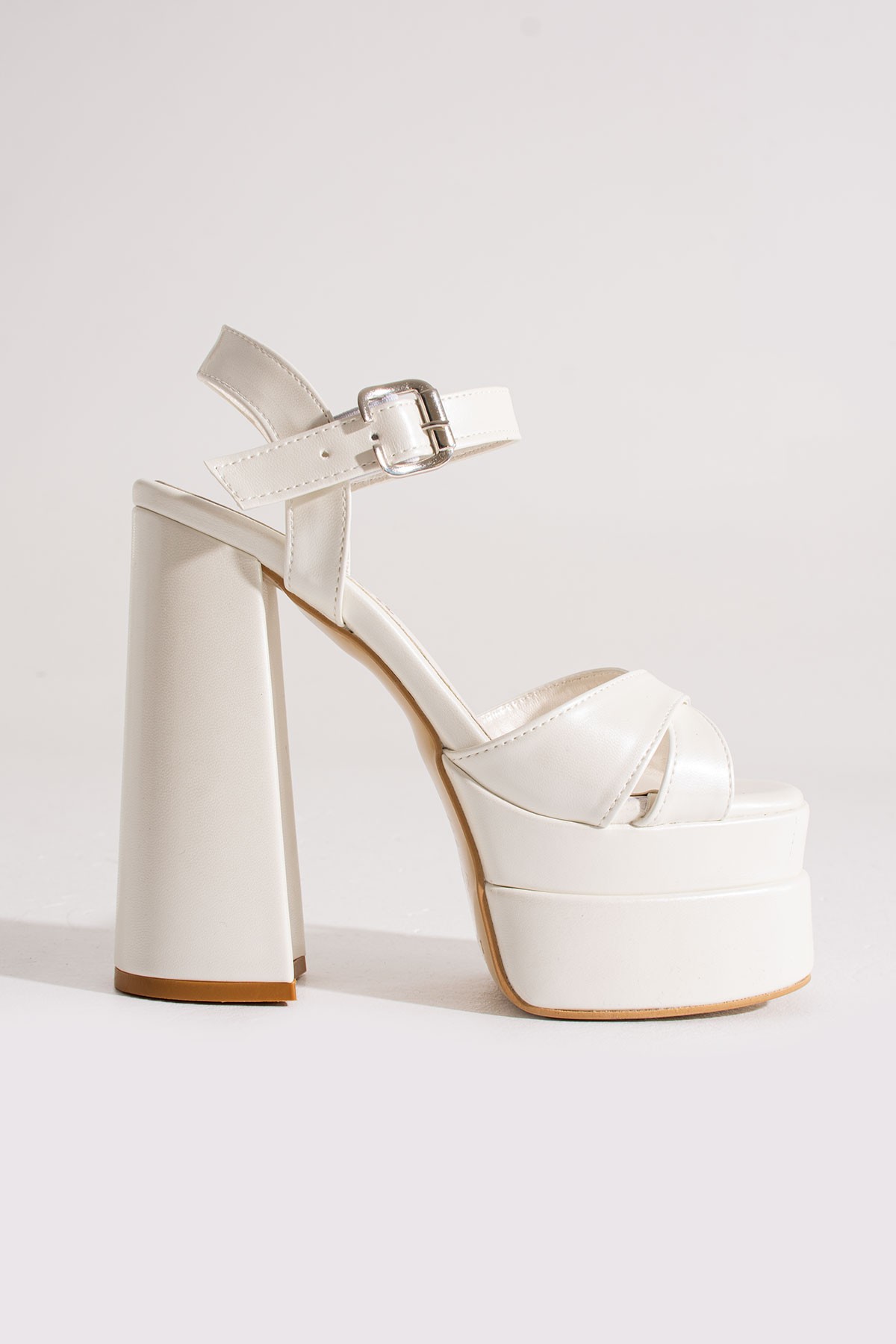 Venedik Gelin Ayakkabısı - Sedef Beyaz, 15 cm Platform Topuklu, Rahat Kalıp