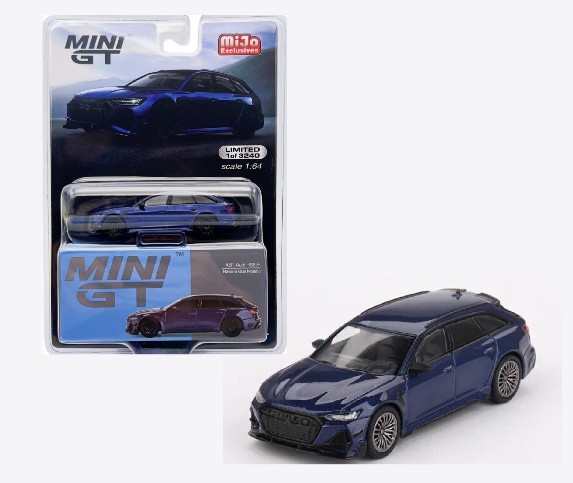 Mini GT Mijo ABT Audi RS6-R Navarra Blue Metallic lhd