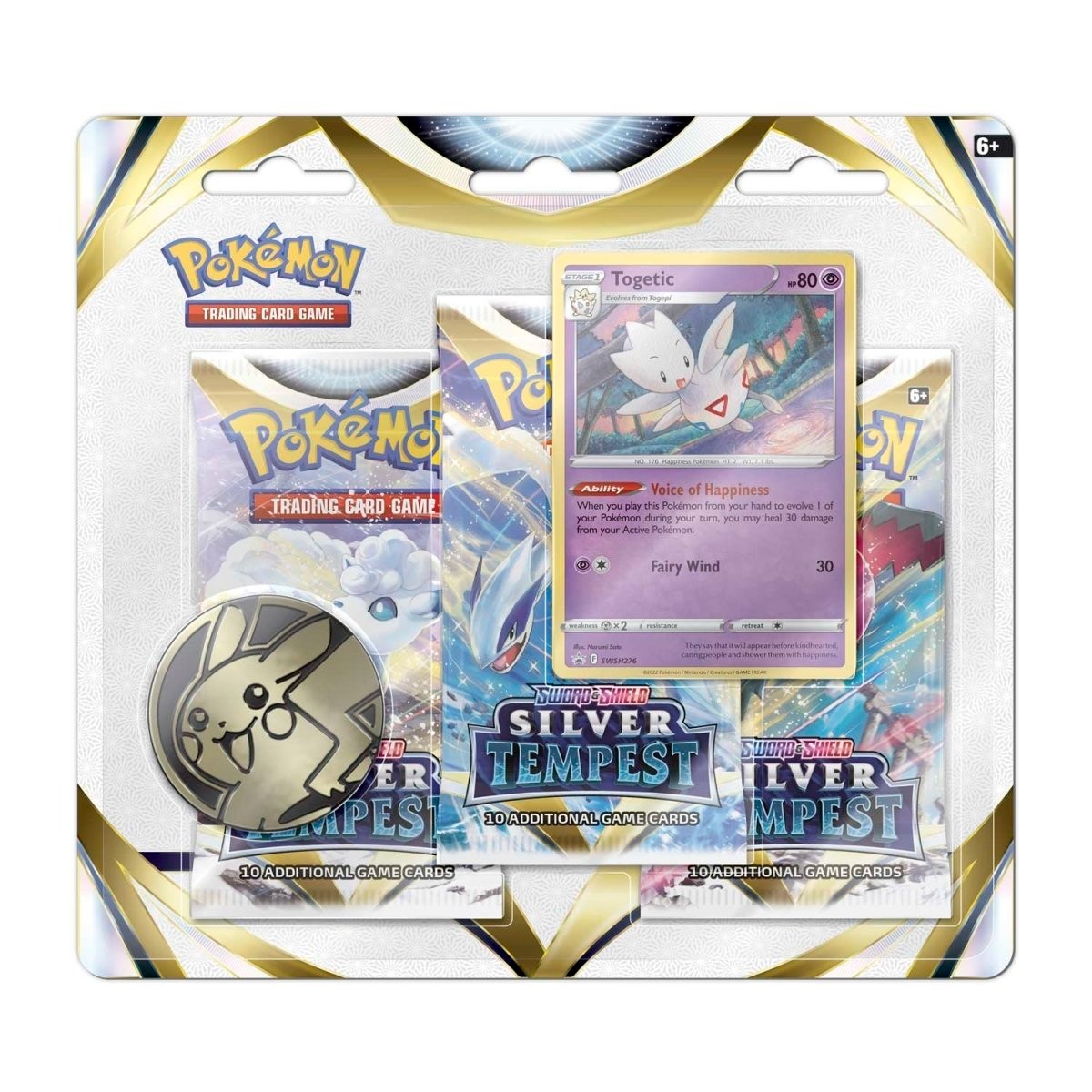 Pokémon TCG: Sword & Shield-Silver Tempest 3 Booster Packs, Coin & Togetic Promo Card
