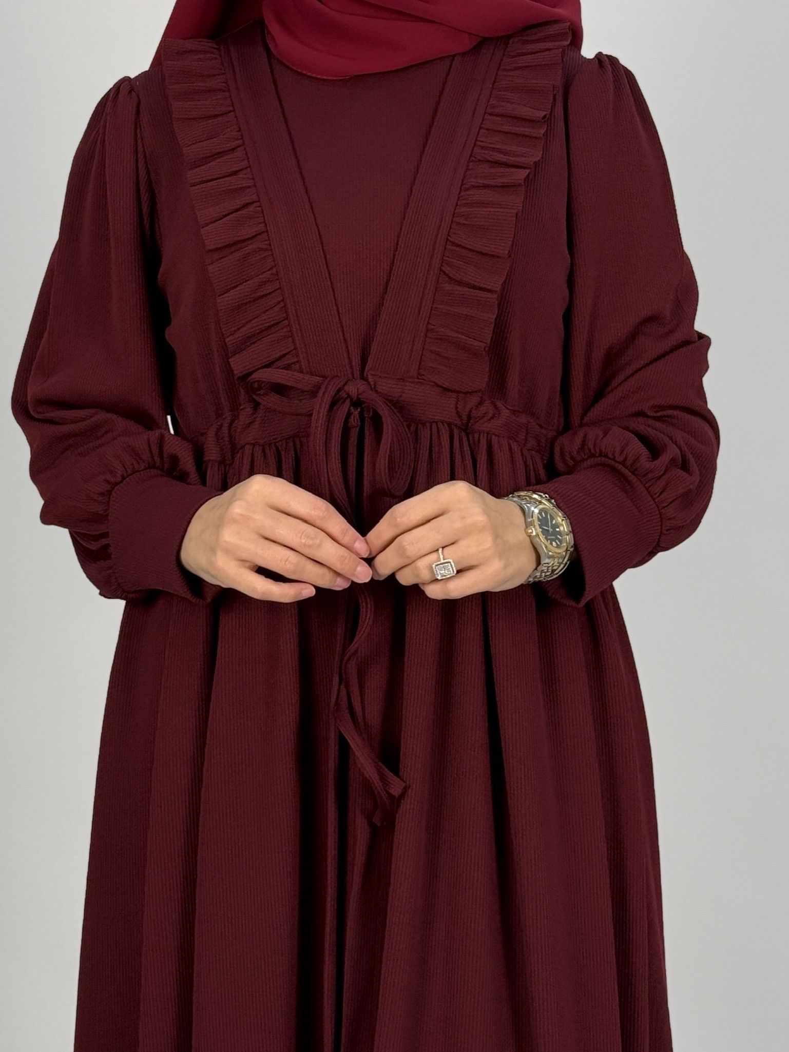 FİTİLLİ ABAYA BORDO