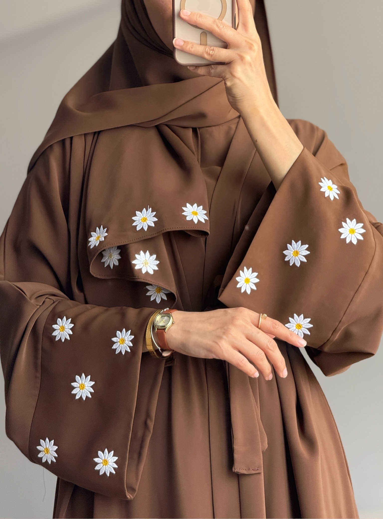 PAPATYA ABAYA KAHVERENGİ 