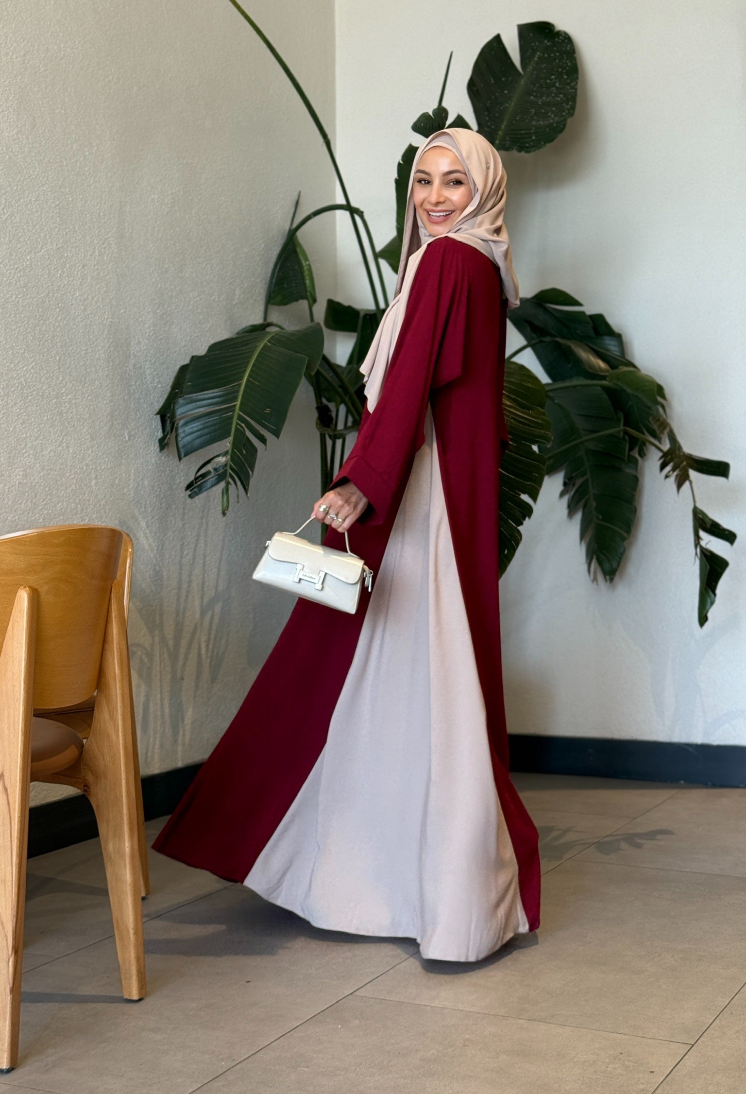 NİSA ABAYA BORDO