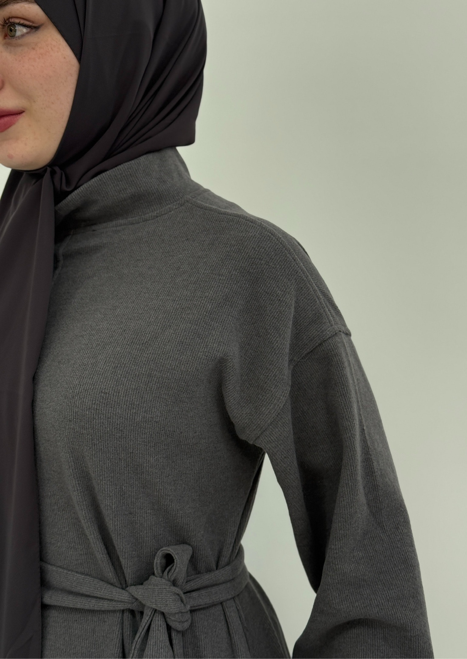 antrasit örme elbise