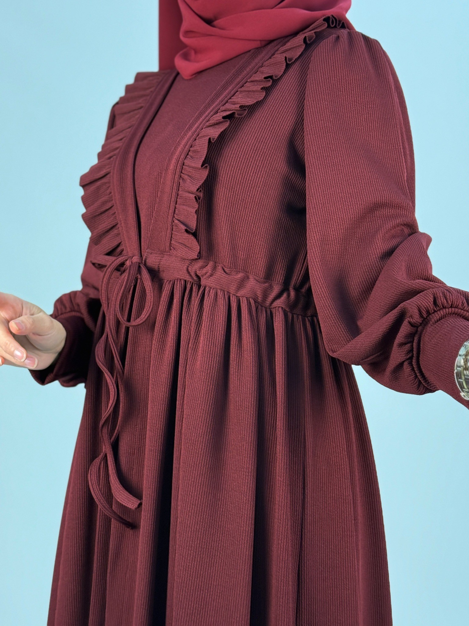 FİTİLLİ ABAYA BORDO