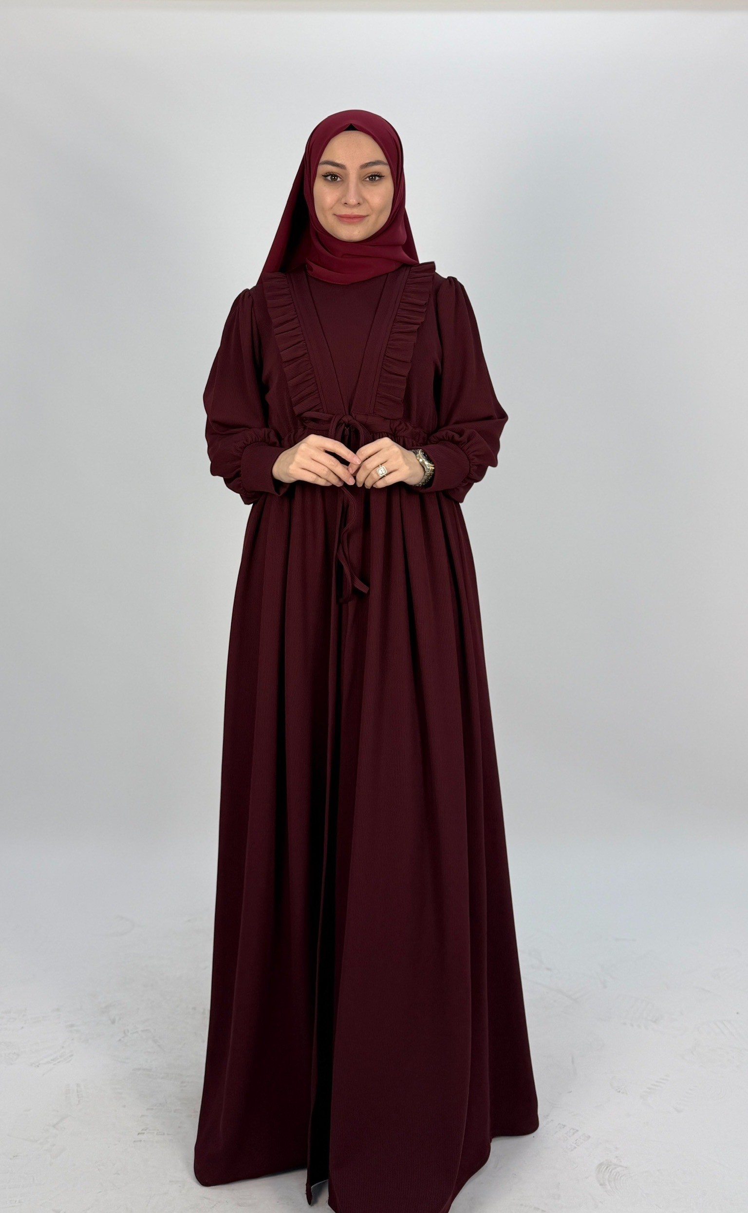 FİTİLLİ ABAYA BORDO