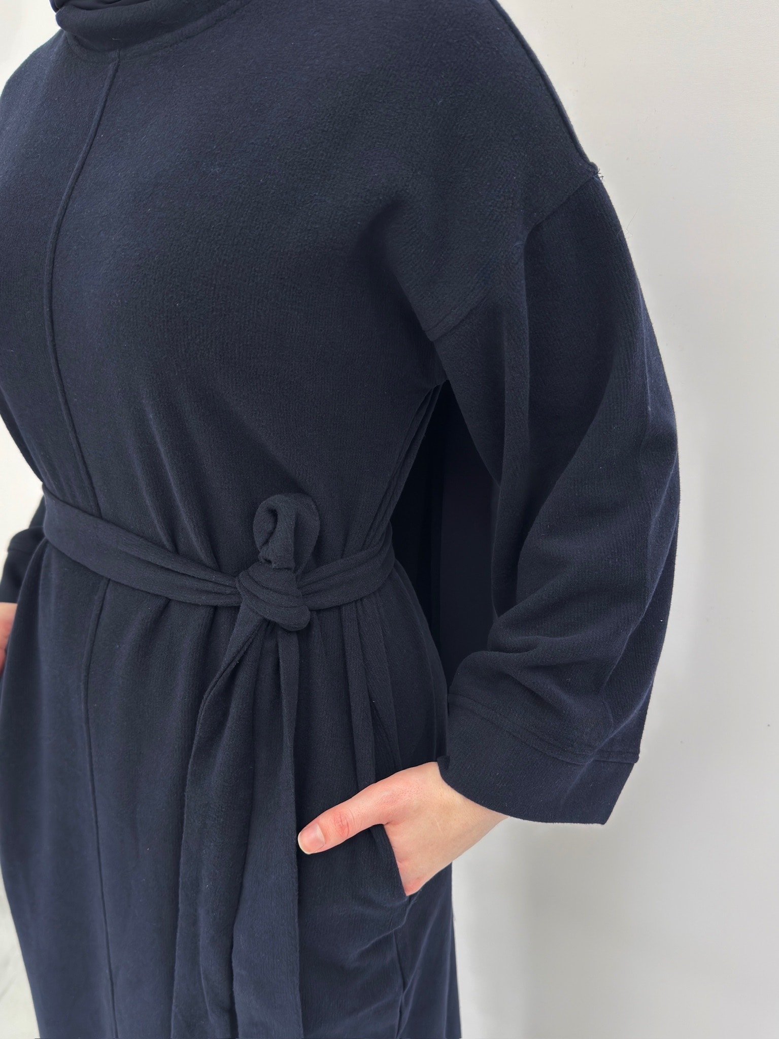 LACİVERT ÖRME ELBİSE 