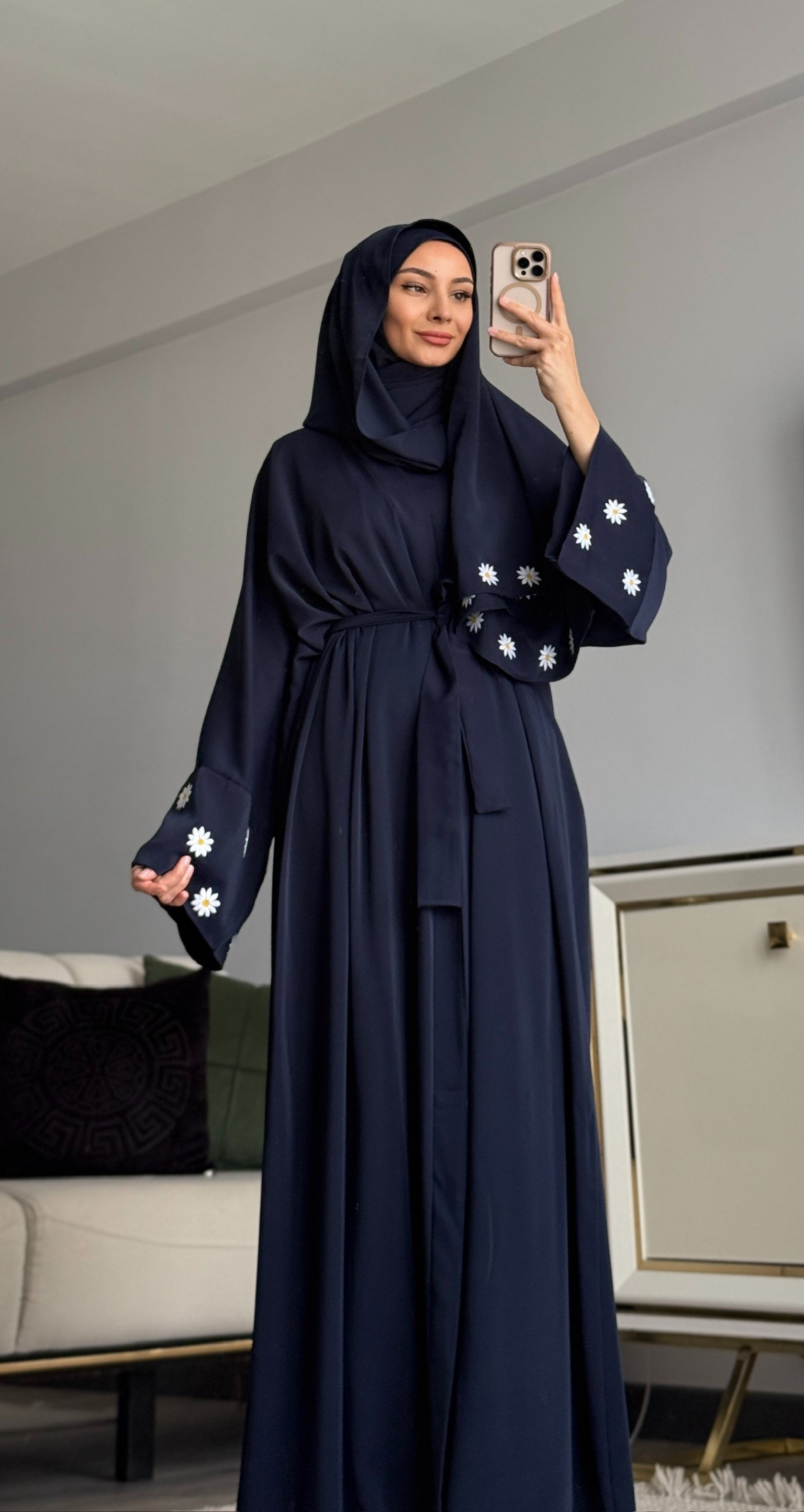 PAPATYA ABAYA LACİVERT