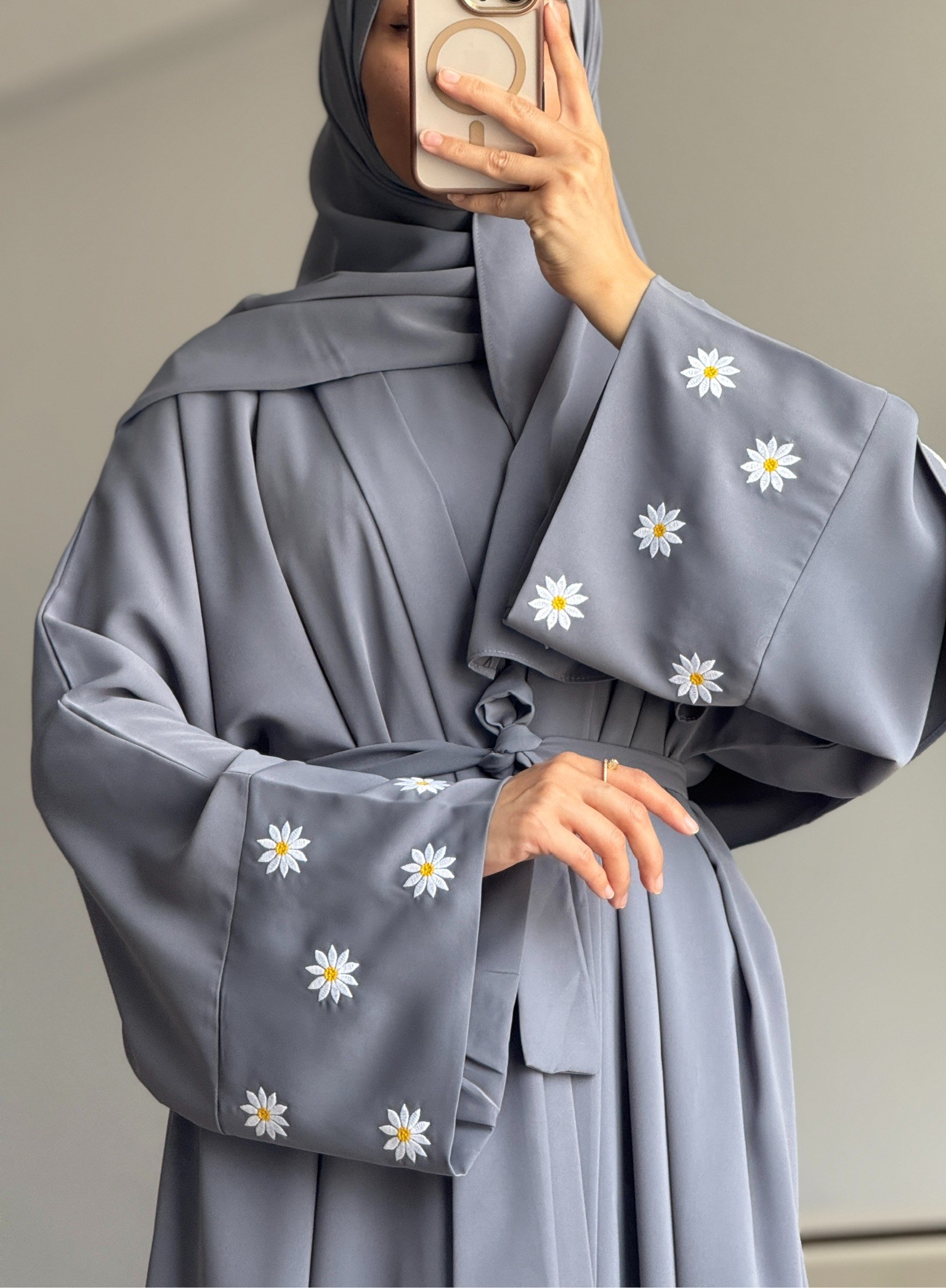 PAPATYA ABAYA GRİ