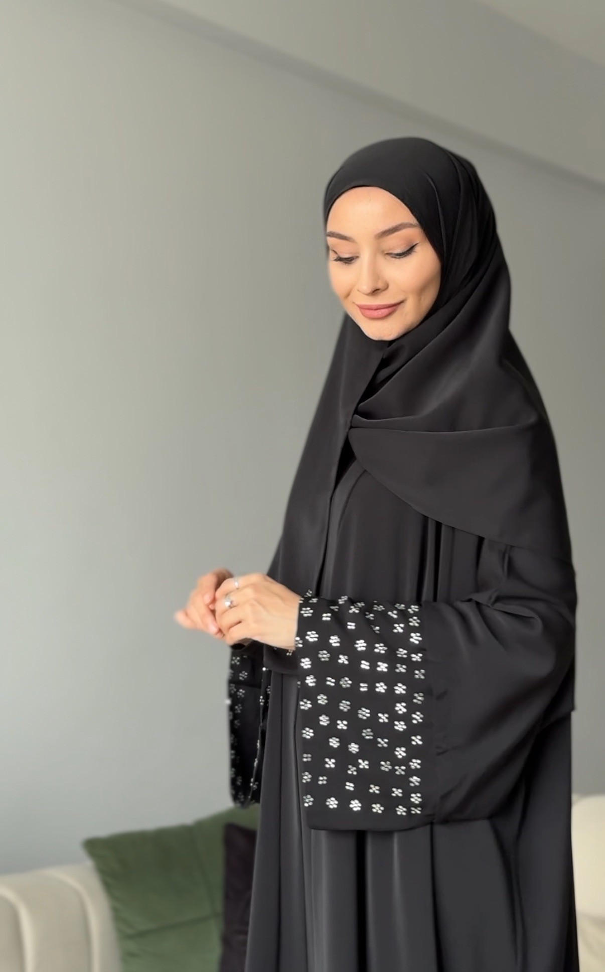 ZARİF ABAYA GÜMÜŞ TAŞ 