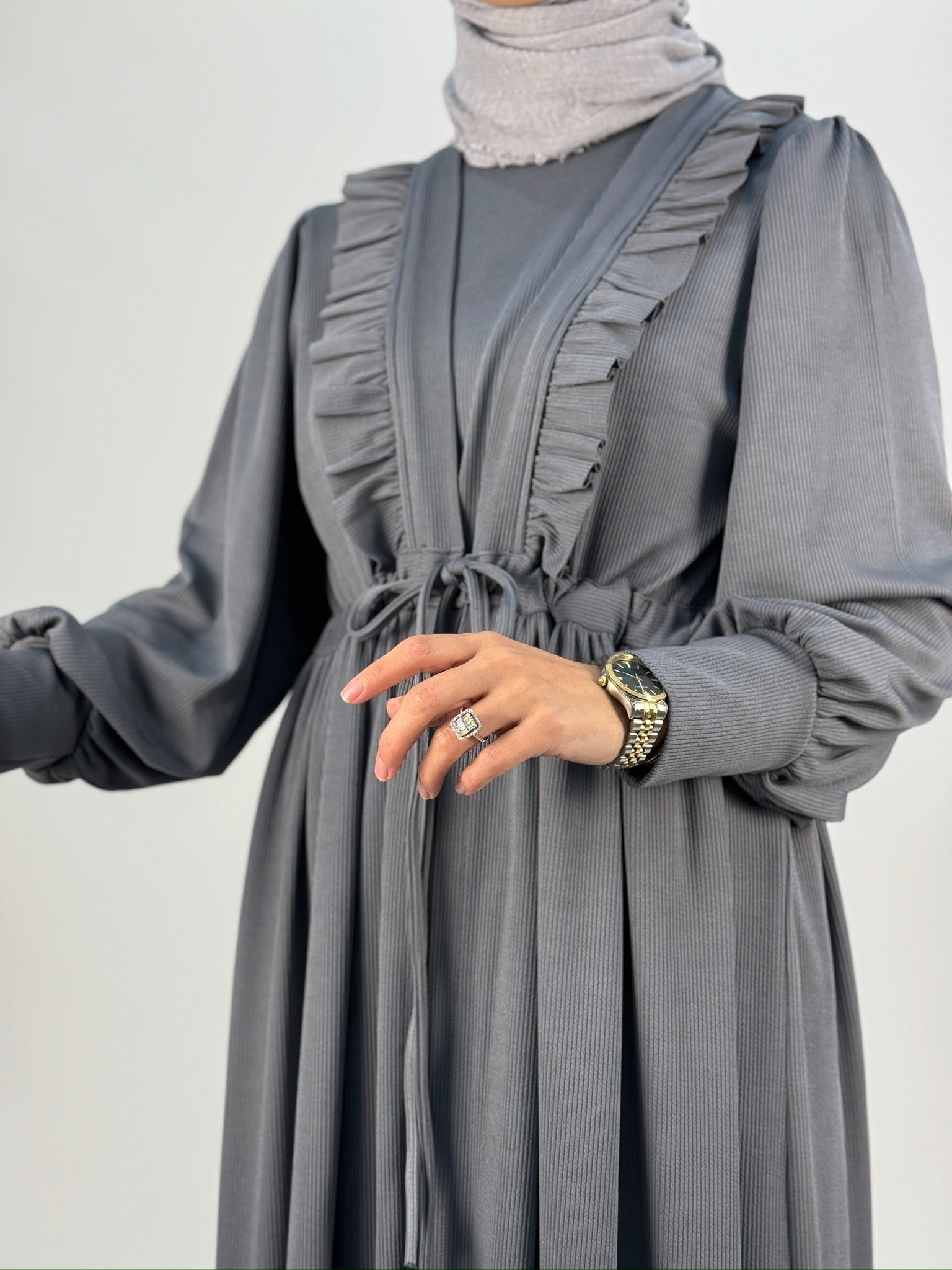 FİTİLLİ ABAYA GRİ