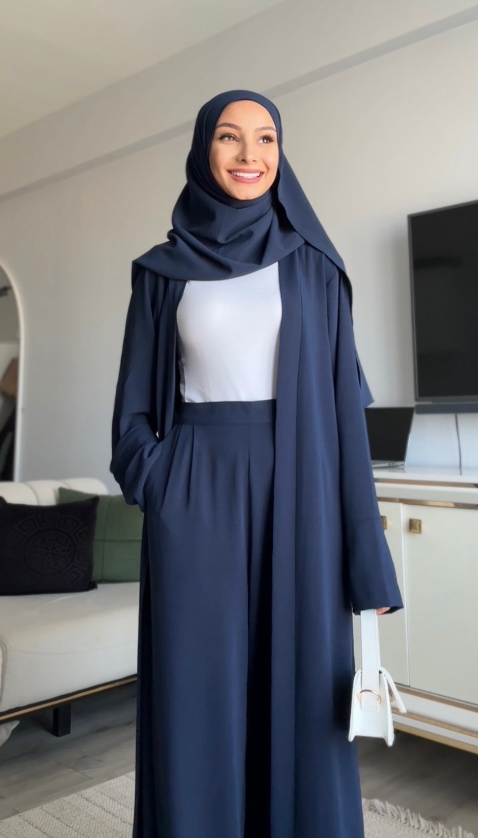 ABAYA PANTOLON TAKIMI LACİVERT 