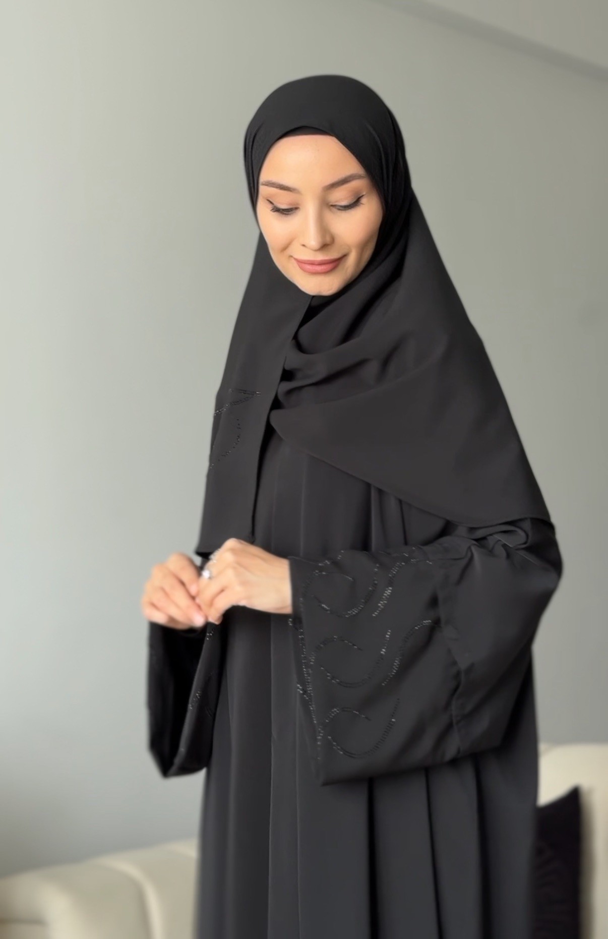 ZARİF ABAYA SİYAH TAŞ 
