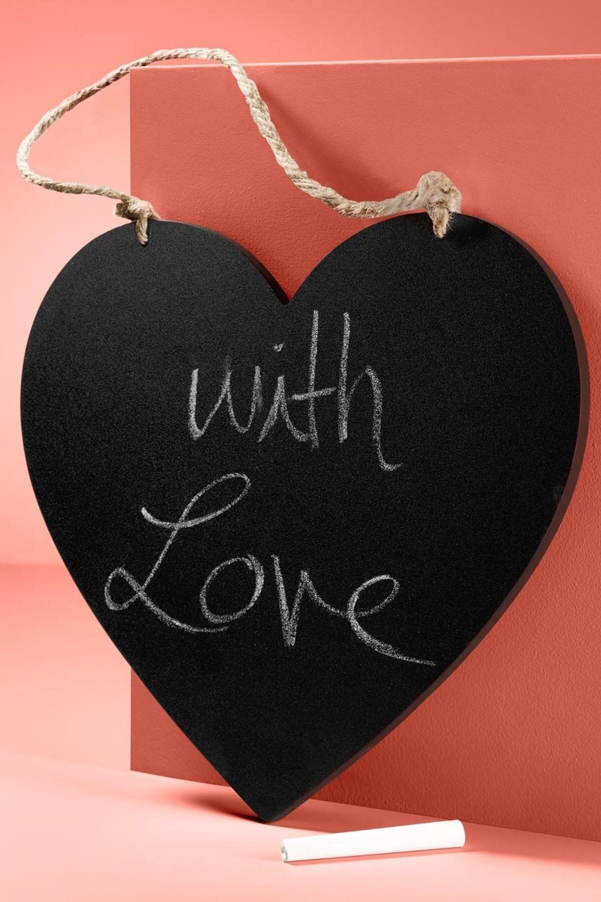 Kalp Şeklinde Dekoratif Kara Tahta