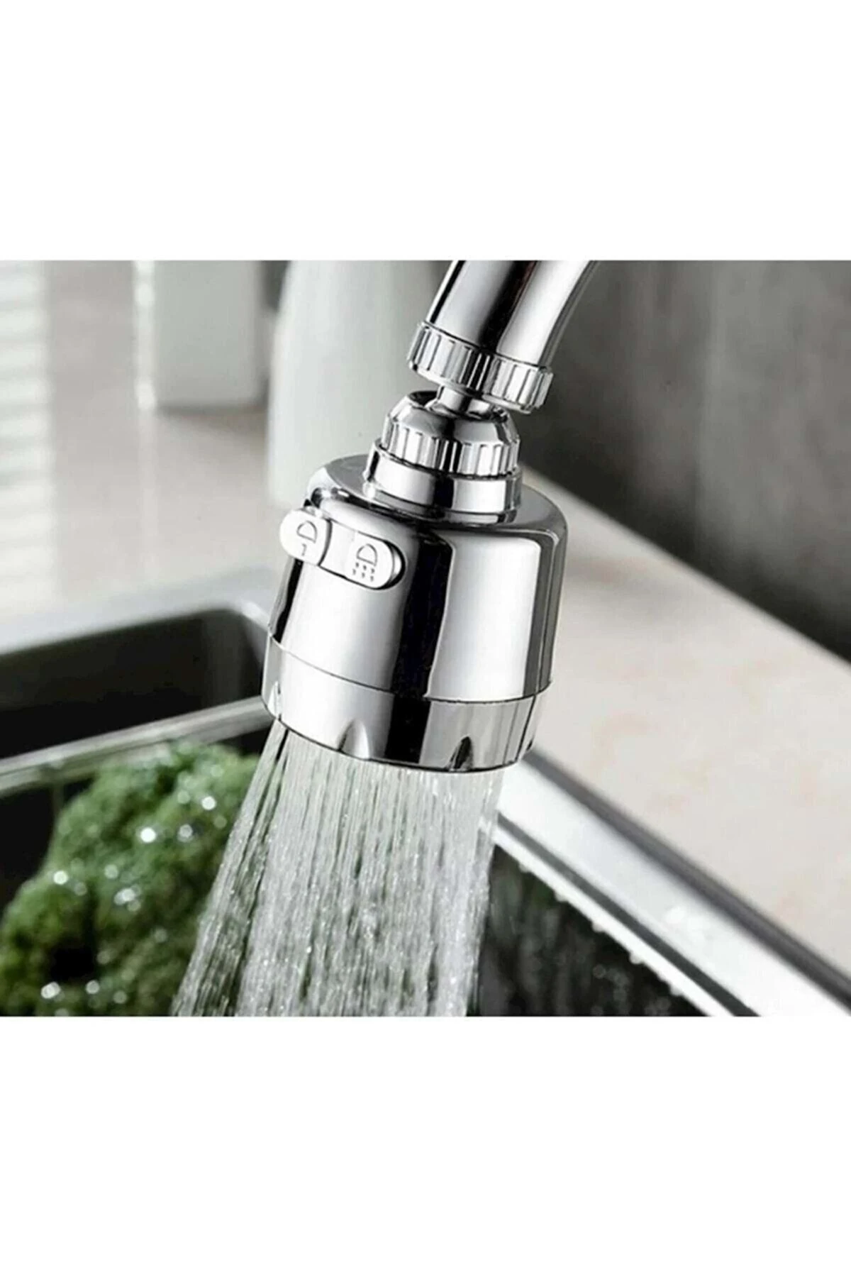 3 Fonksiyonlu 360° Oynar Musluk Başlığı Tasarruflu Başlık Krom Mutfak Lavabo Başlığı