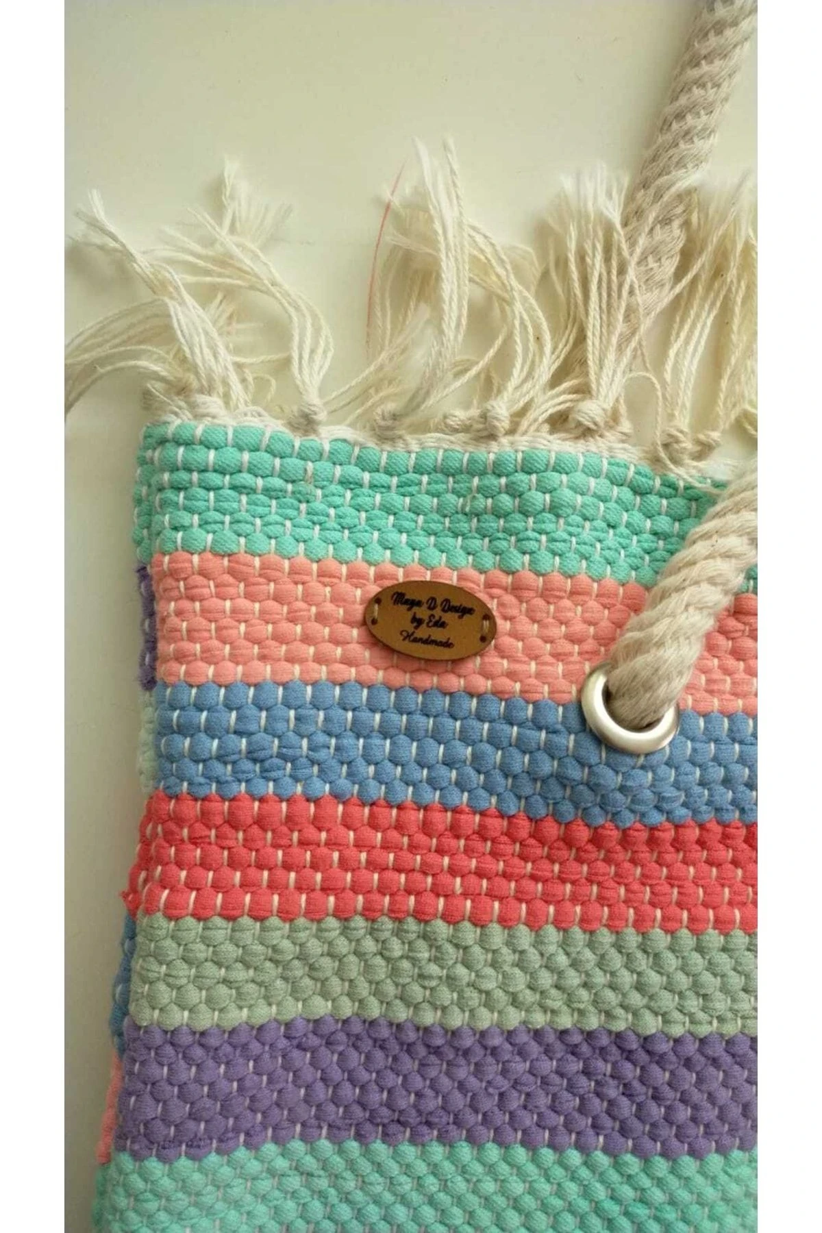 Renkli Dokuma Plaj Çantası