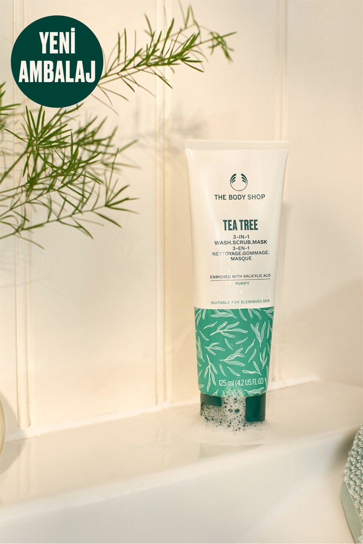 Çay Ağacı Tea Tree 3'ü 1 Arada Temizleyici Scrub Maske 125 ml