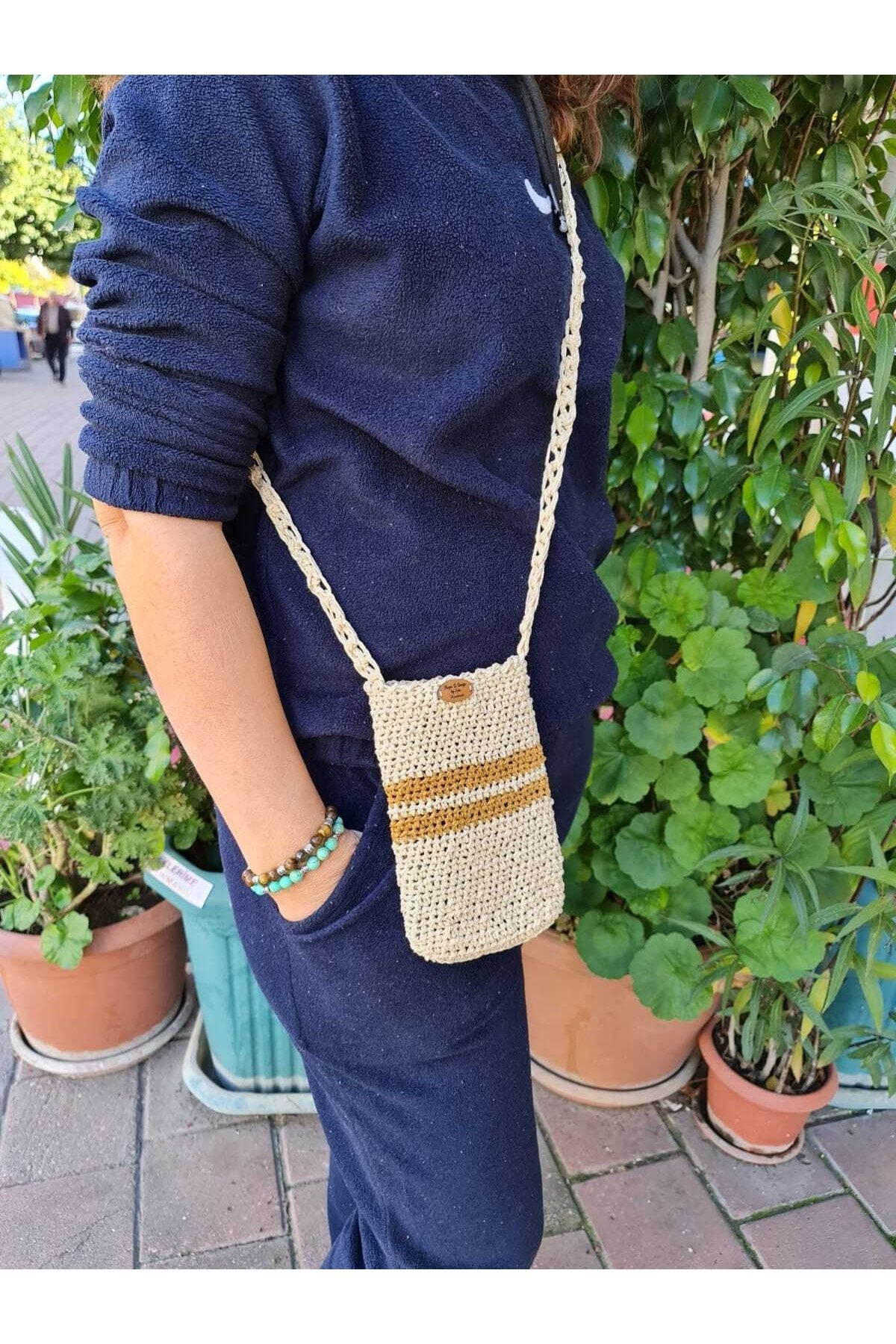 El Örgüsü Telefon Çantası