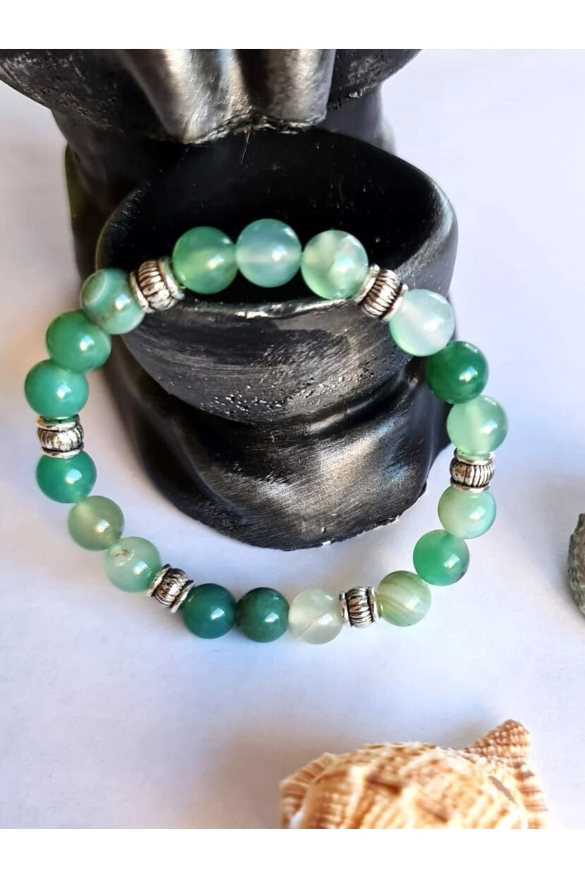 Bileklik Marmaris, Doğal Yeşil Akik Taşı