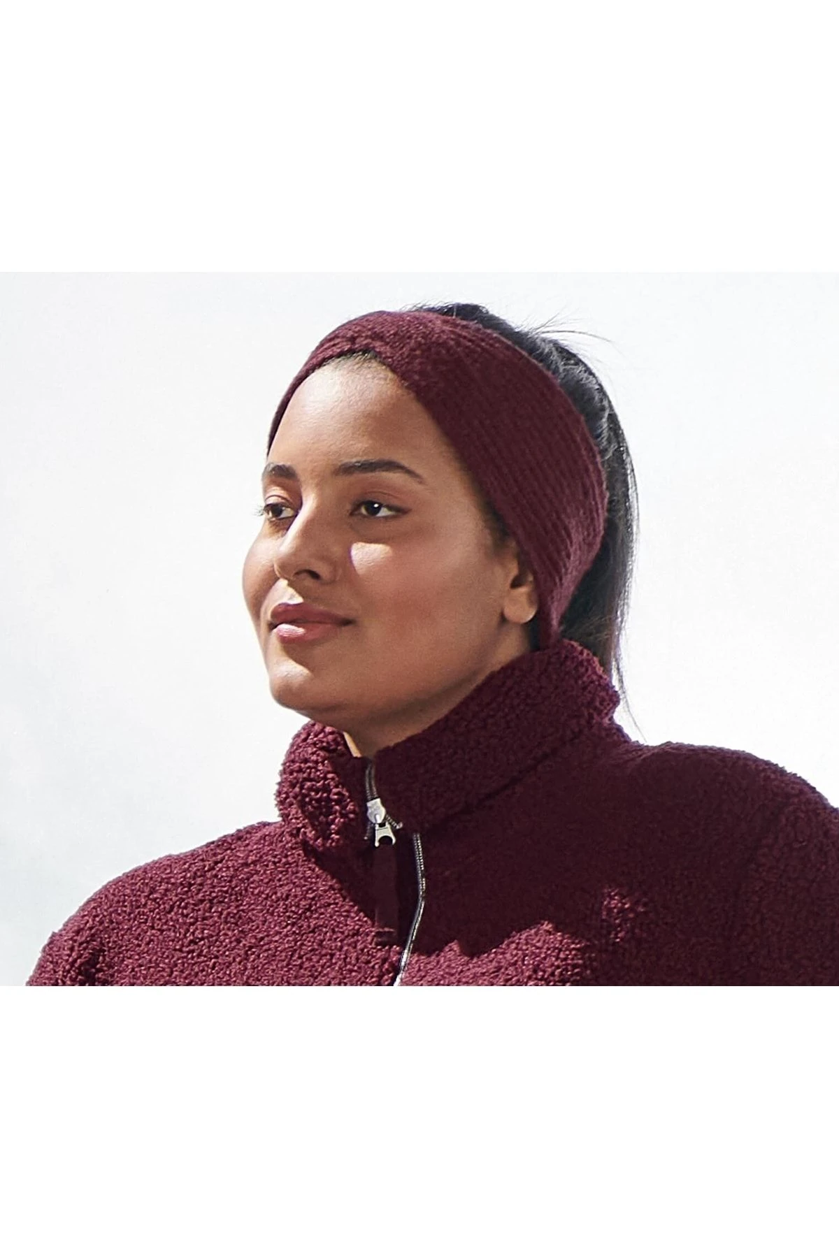 Örgü Saç Bandı, Bordo