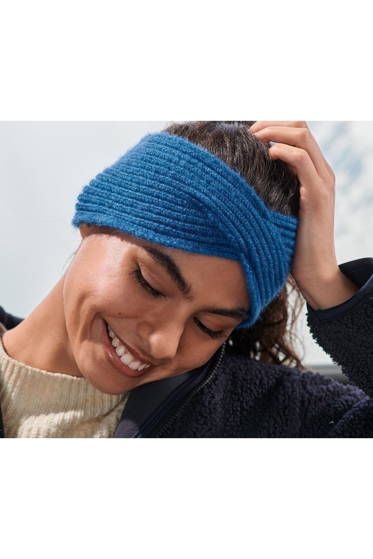 Örgü Saç Bandı, Mavi