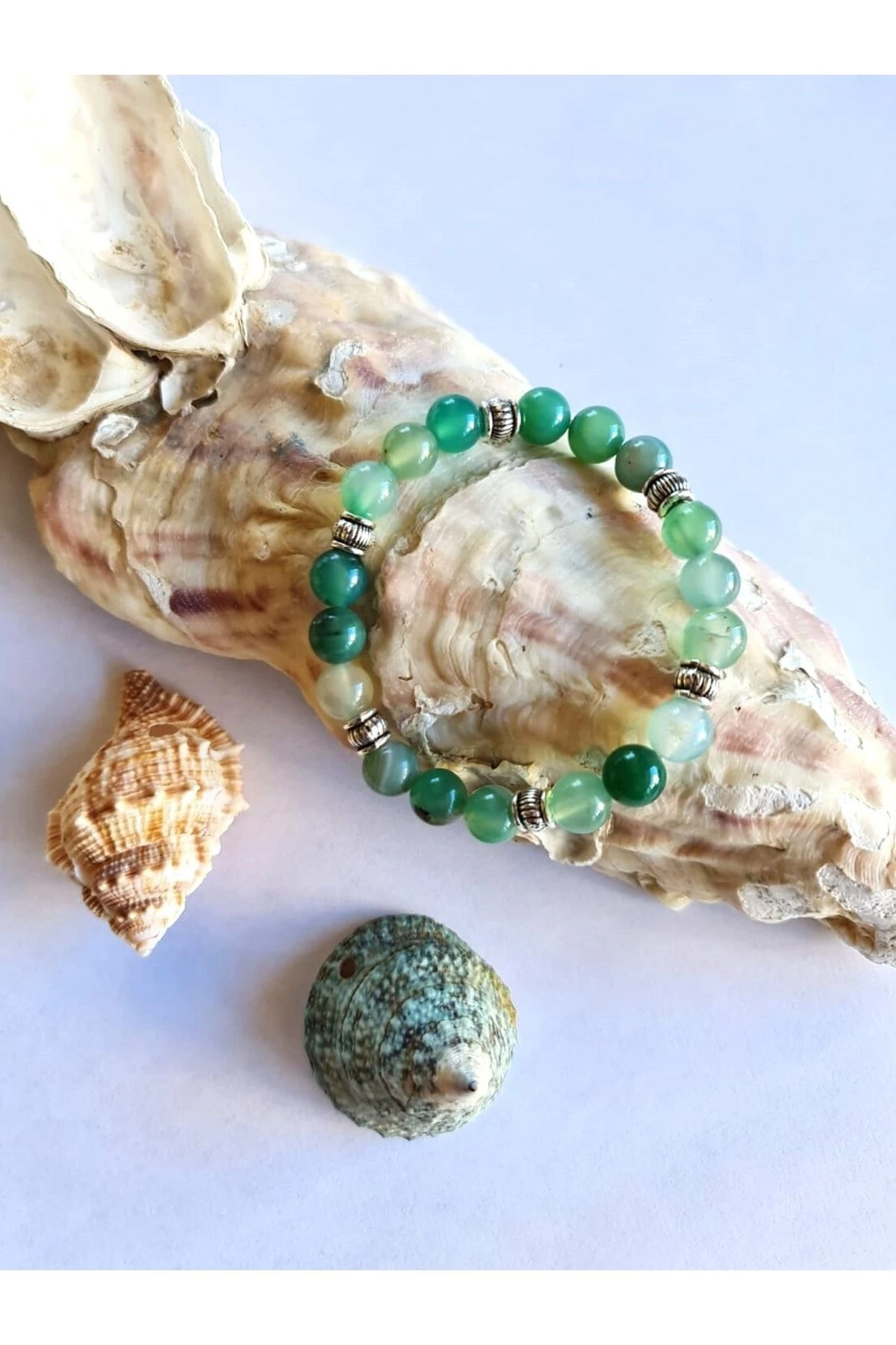 Bileklik Marmaris, Doğal Yeşil Akik Taşı