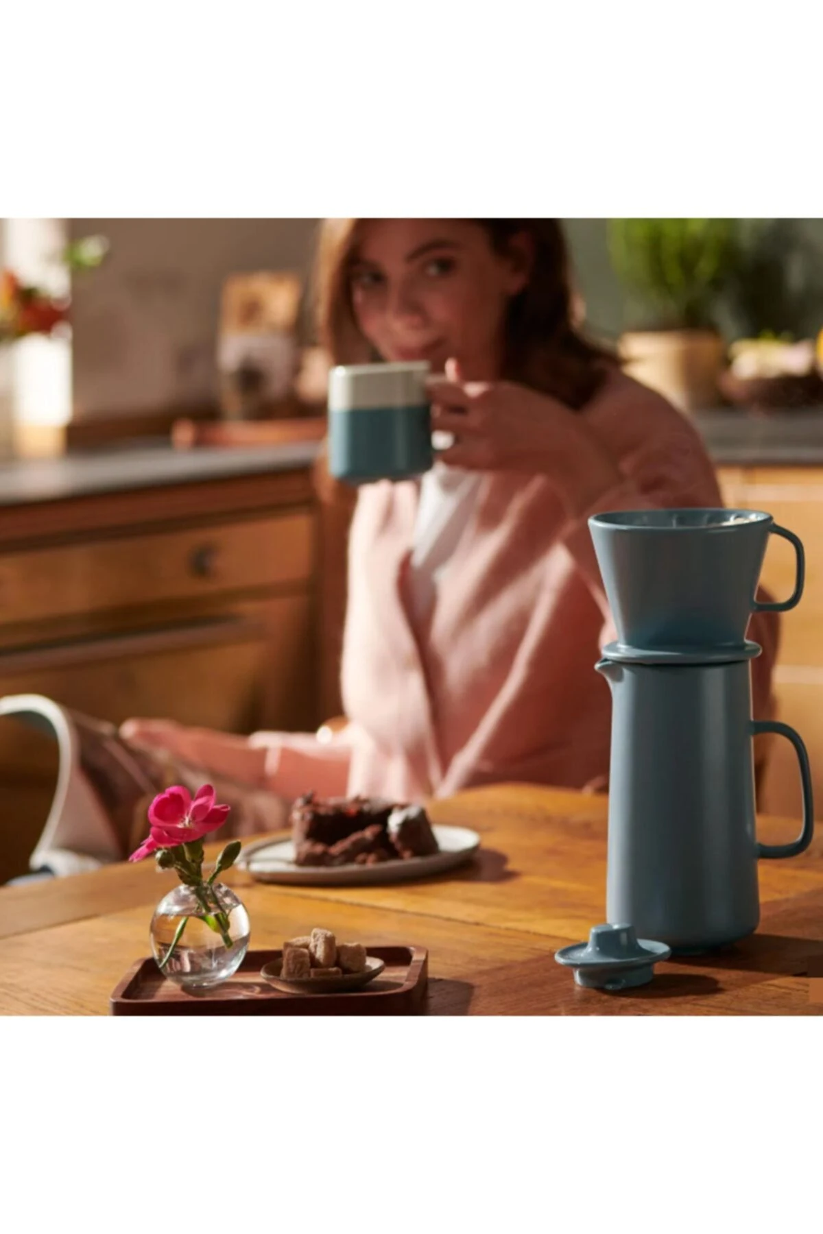 Filtreli Kahve Demliği, Mavi