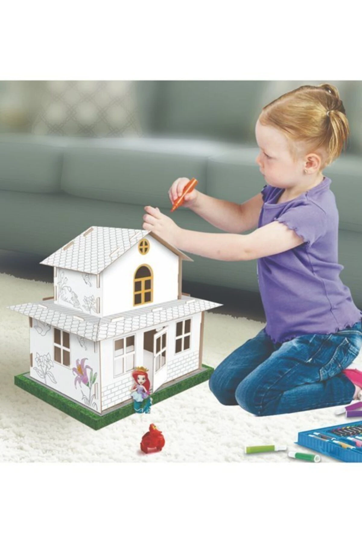 Karton Maket Dubleks Boyama Evi