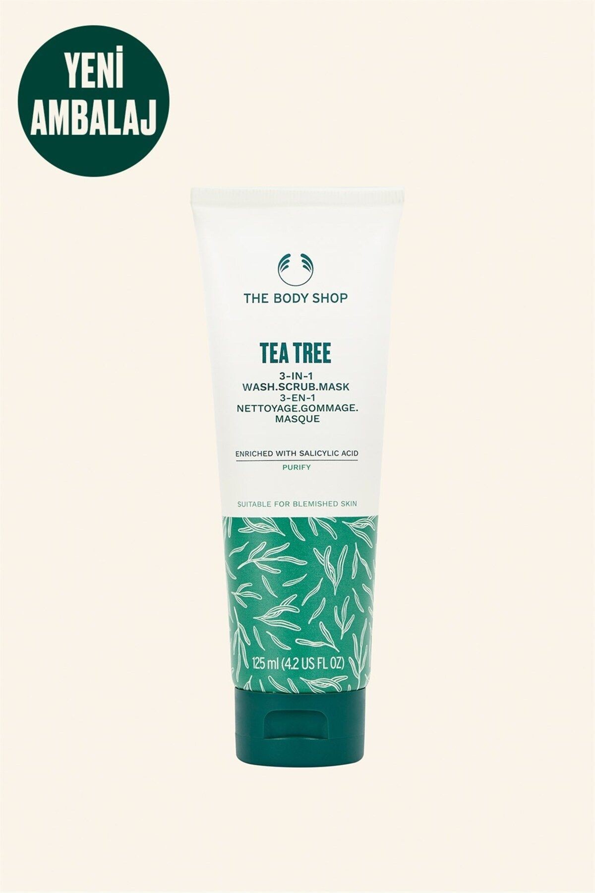 Çay Ağacı Tea Tree 3'ü 1 Arada Temizleyici Scrub Maske 125 ml