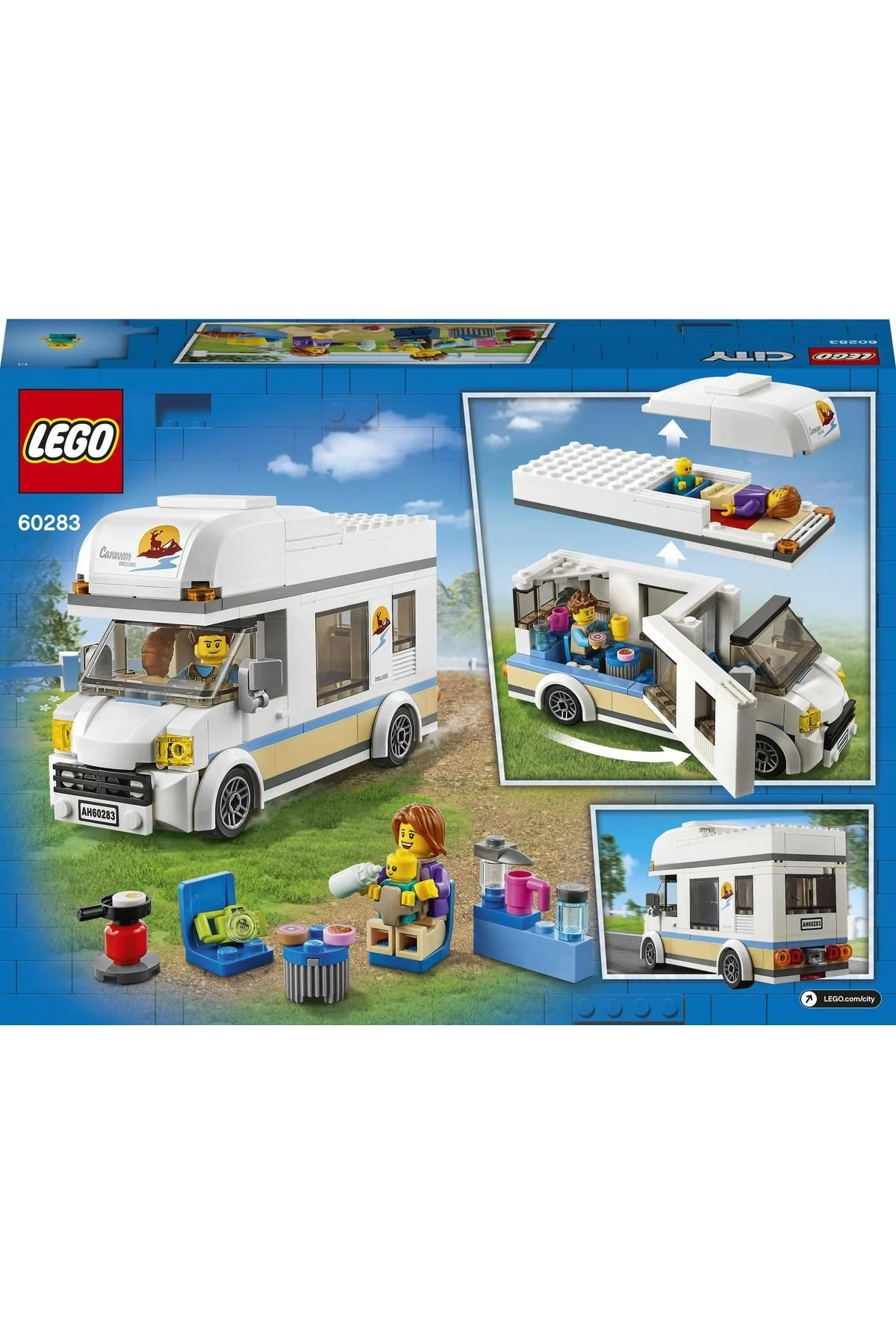 ® City Tatilci Karavanı 60283 Yapım Seti; Çocuklar için Harika bir Tatil Oyuncağı (190 Parça)